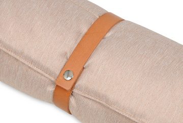 Animood Tierdecke Hundedecke Rollmatte Luna Reisedecke Hund universal beige 95x60x2 cm, Polyester, Griff aus Ökoleder