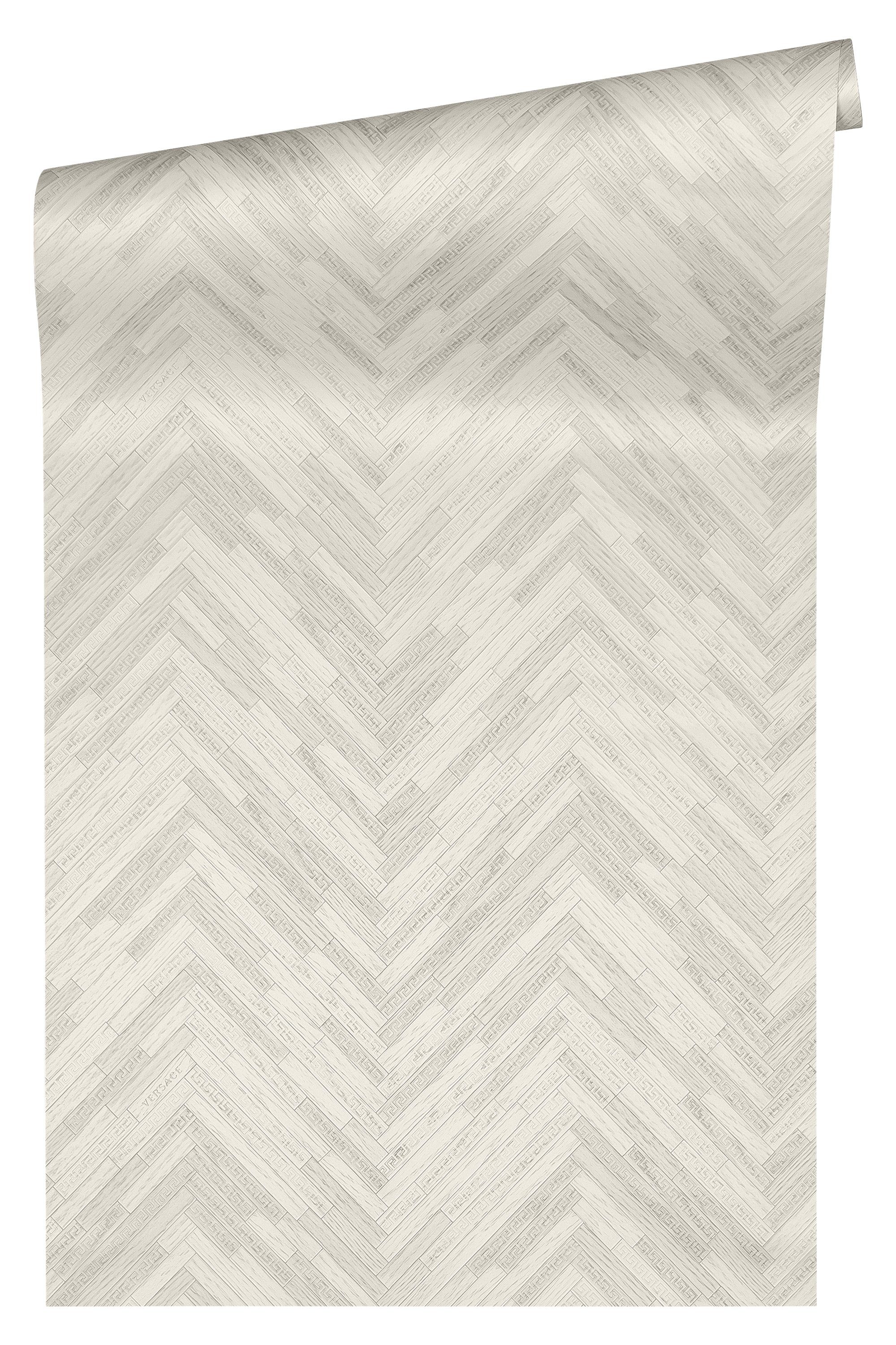 Versace Vliestapete Versace wallpaper Versace 4, Tapete in Holzoptik, grau, weiß 370511