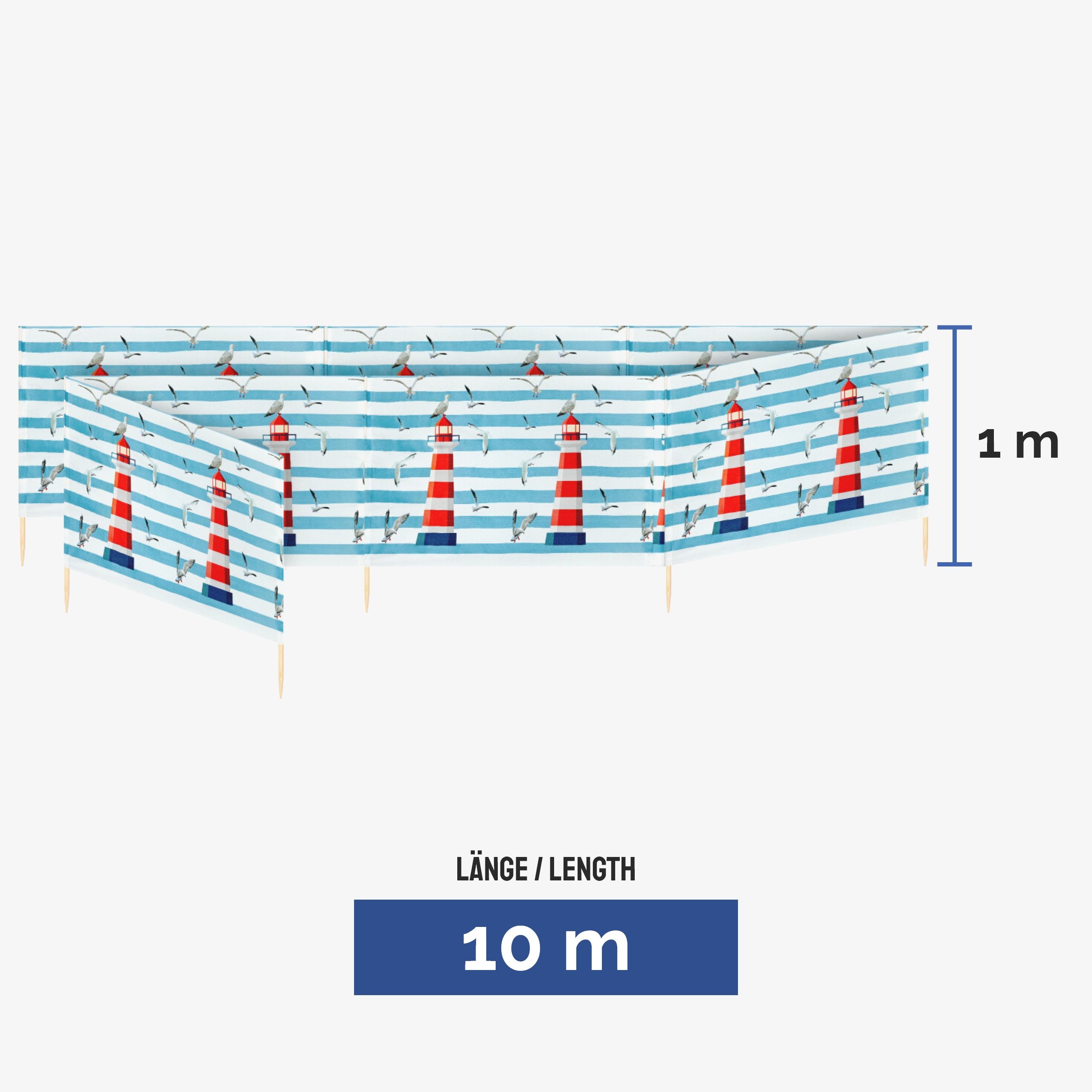 Ladeheid Windschutz Strand Sichtschutz 10m LAEX001 günstig online kaufen