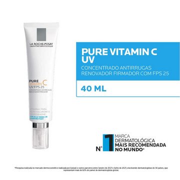 La Roche-Posay Anti-Aging-Creme Pure Vitamin C UV LSF25 Gesichtscreme (40 ml) Packung, 1-tlg., UVB- und UVA-Schutz; neue Verpackung