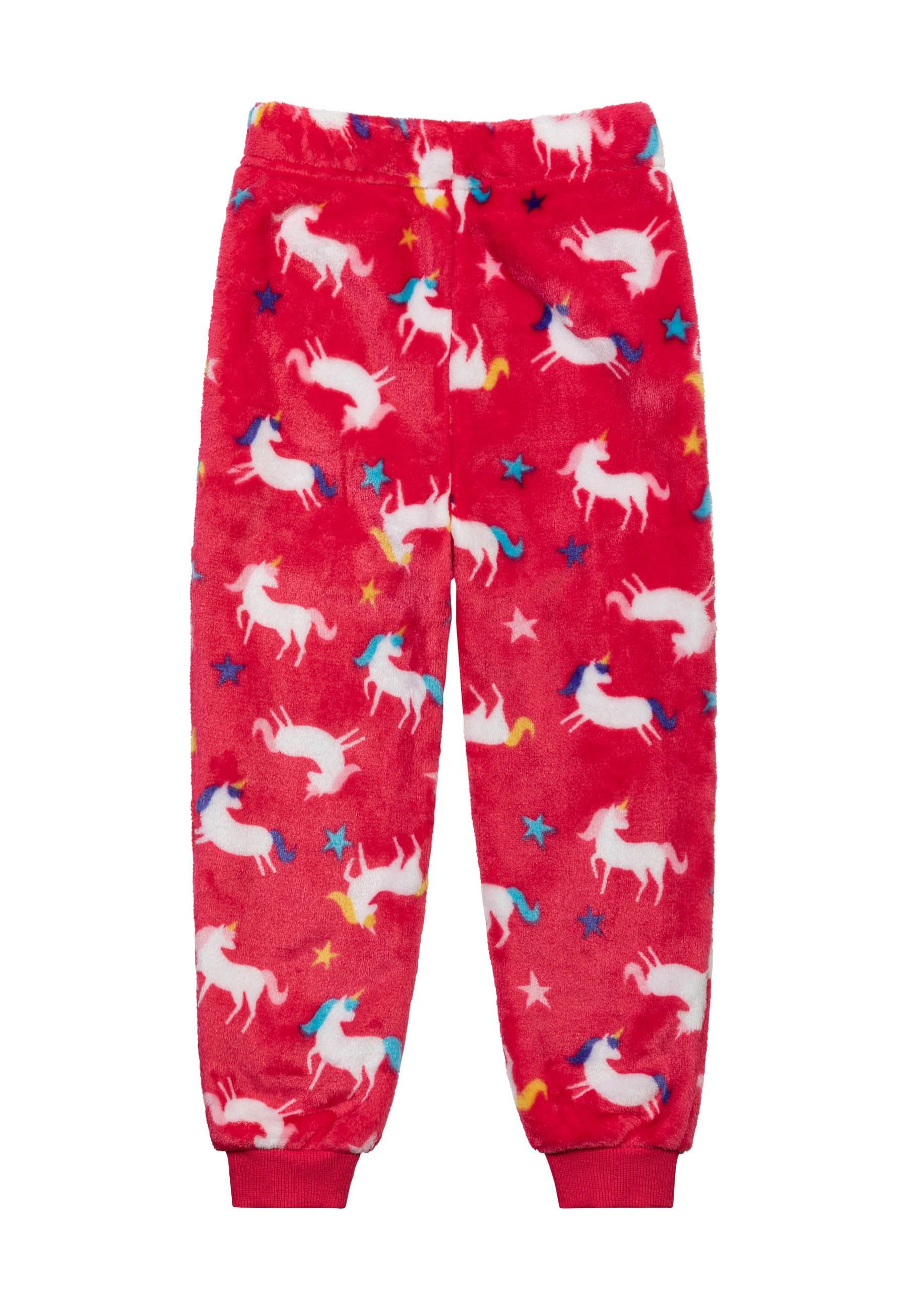 Pyjama kuscheligem MINOTI Neonrosa Schlafanzug-Set (1y-8y) aus Fleece
