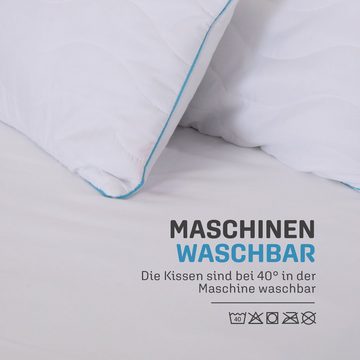 Kopfkissen mit herausnehmbarer Füllung, Bestlivings, Füllung: Polyester, Seitenschläfer, Rückenschläfer, Bauchschläfer, Dekokissen als Inlett, Kissen mit Steppung