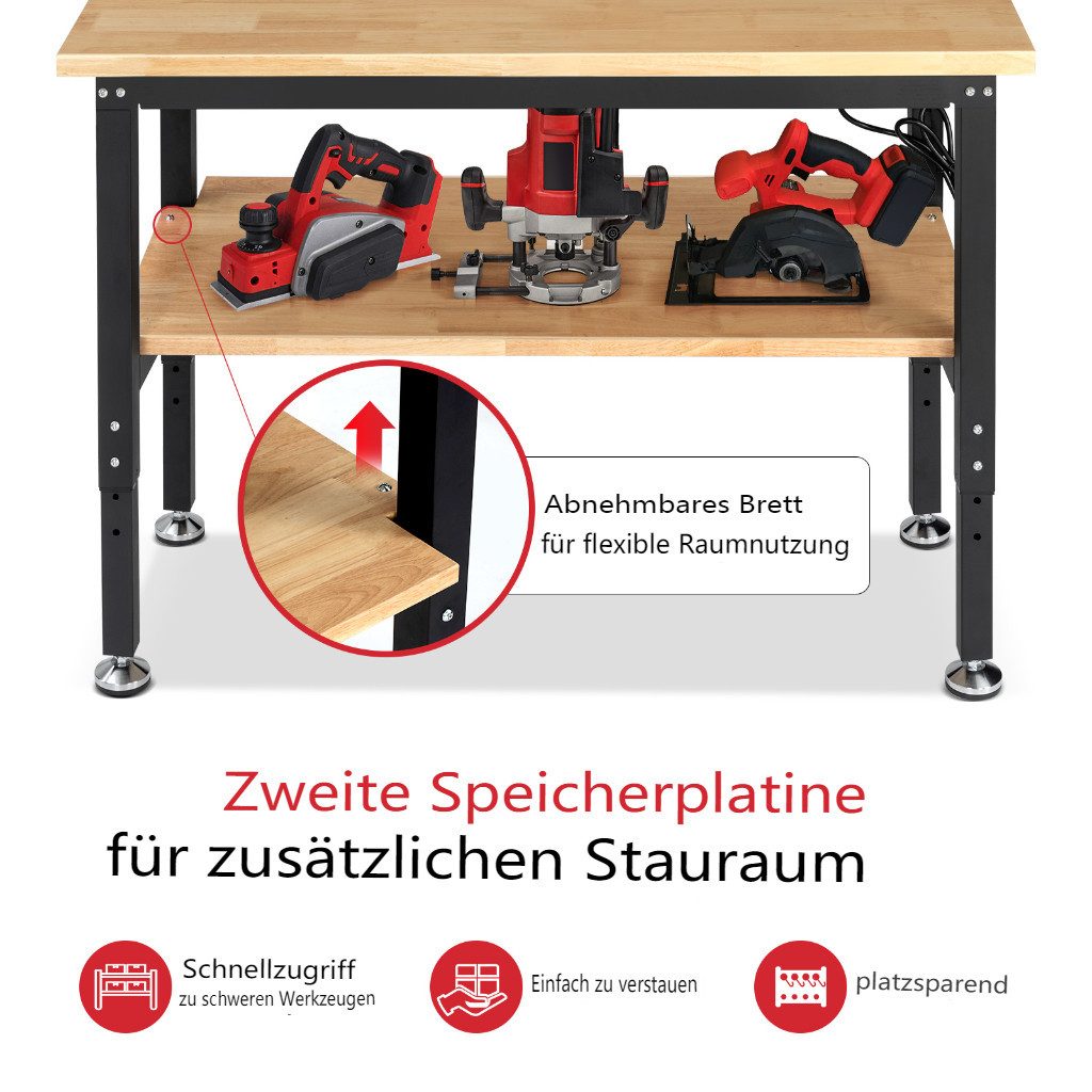 Insma Werkbank WB0101-Plus, (Arbeitsplatte mit Werkzeugwand, Steckdose, 1-t günstig online kaufen