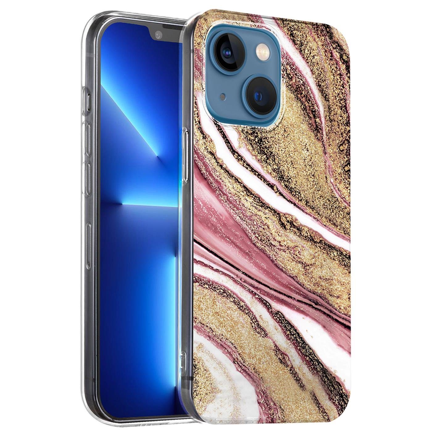 CoolGadget Handyhülle Marmor Slim Case für iPhone 13 6,1 Zoll, Hülle Dünne Silikon Schutzhülle für Apple iPhone 13 Hülle