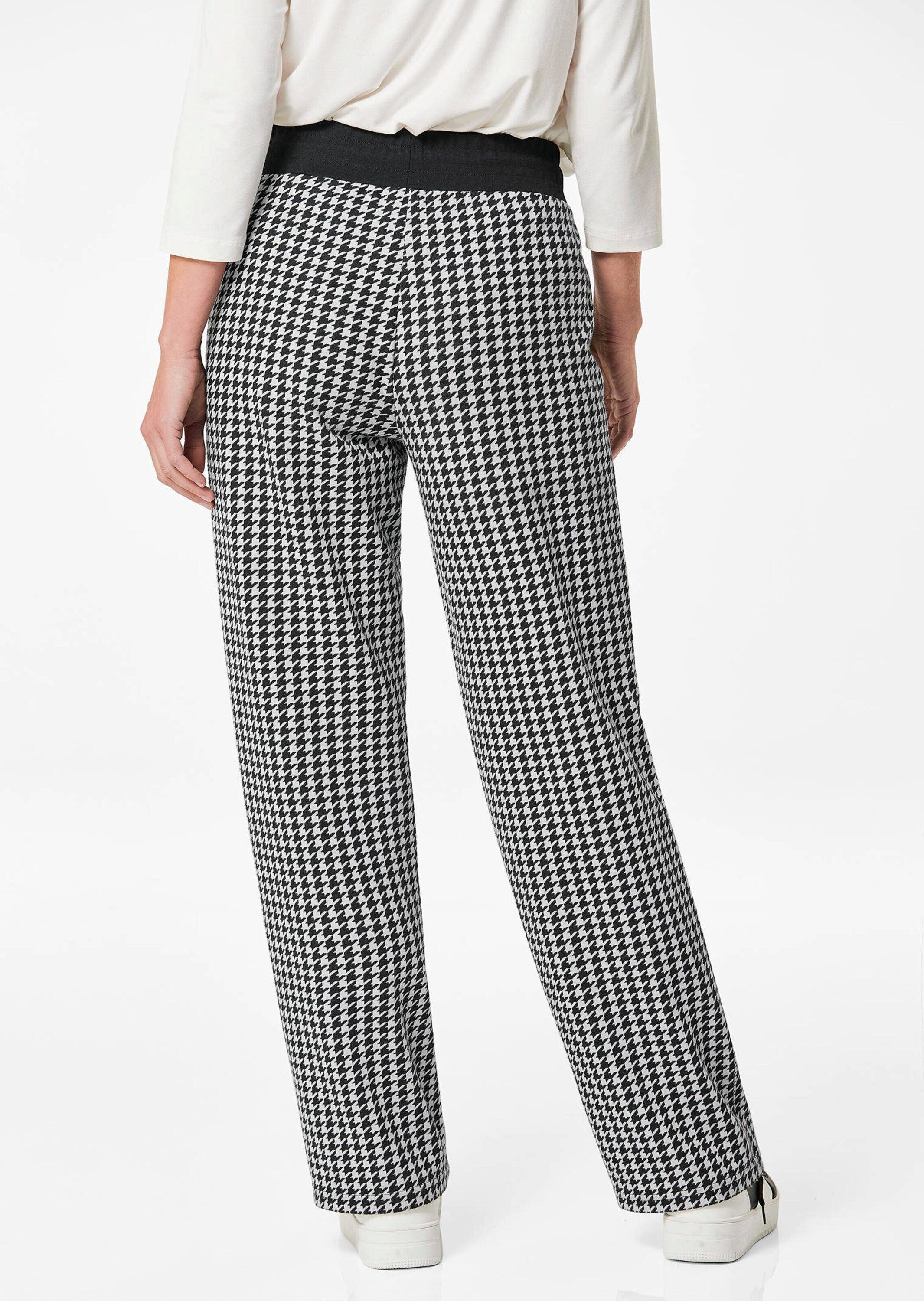GOLDNER Schlupfhose Kurzgröße: Moderne Viskosehose mit Jacquardmuster 7/8-Stoffhose mit Schlupfbund mit Kordelzug, Reißverschlusstaschen – Bild 3 von 5