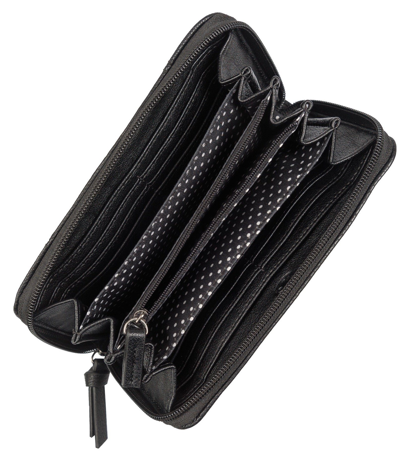 TOM TAILOR Geldbörse Juna, aus soft genarbtem ledrigen Material mit glänzenden Metall-Accessoires