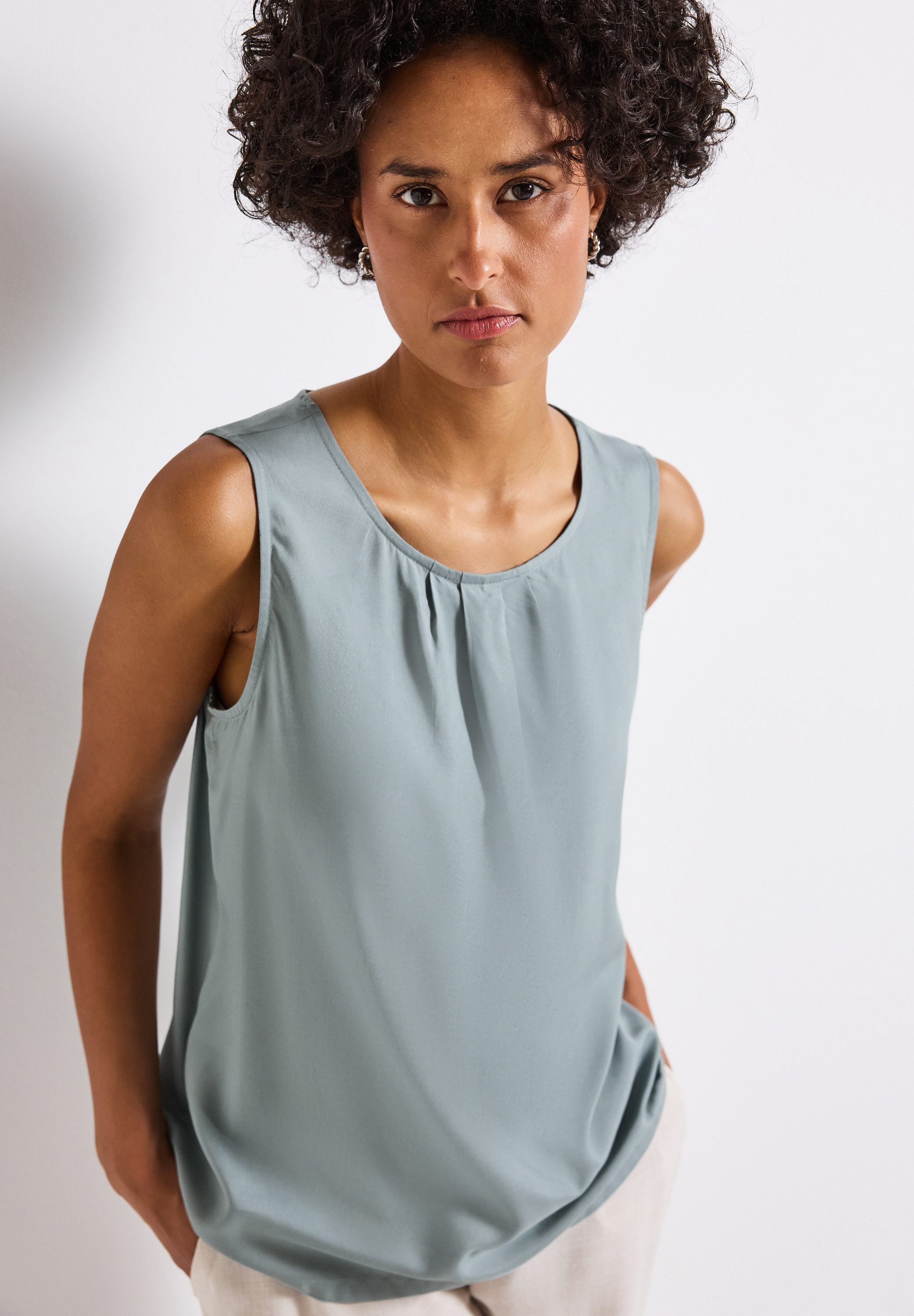 STREET ONE Blusentop mit Raffung günstig online kaufen