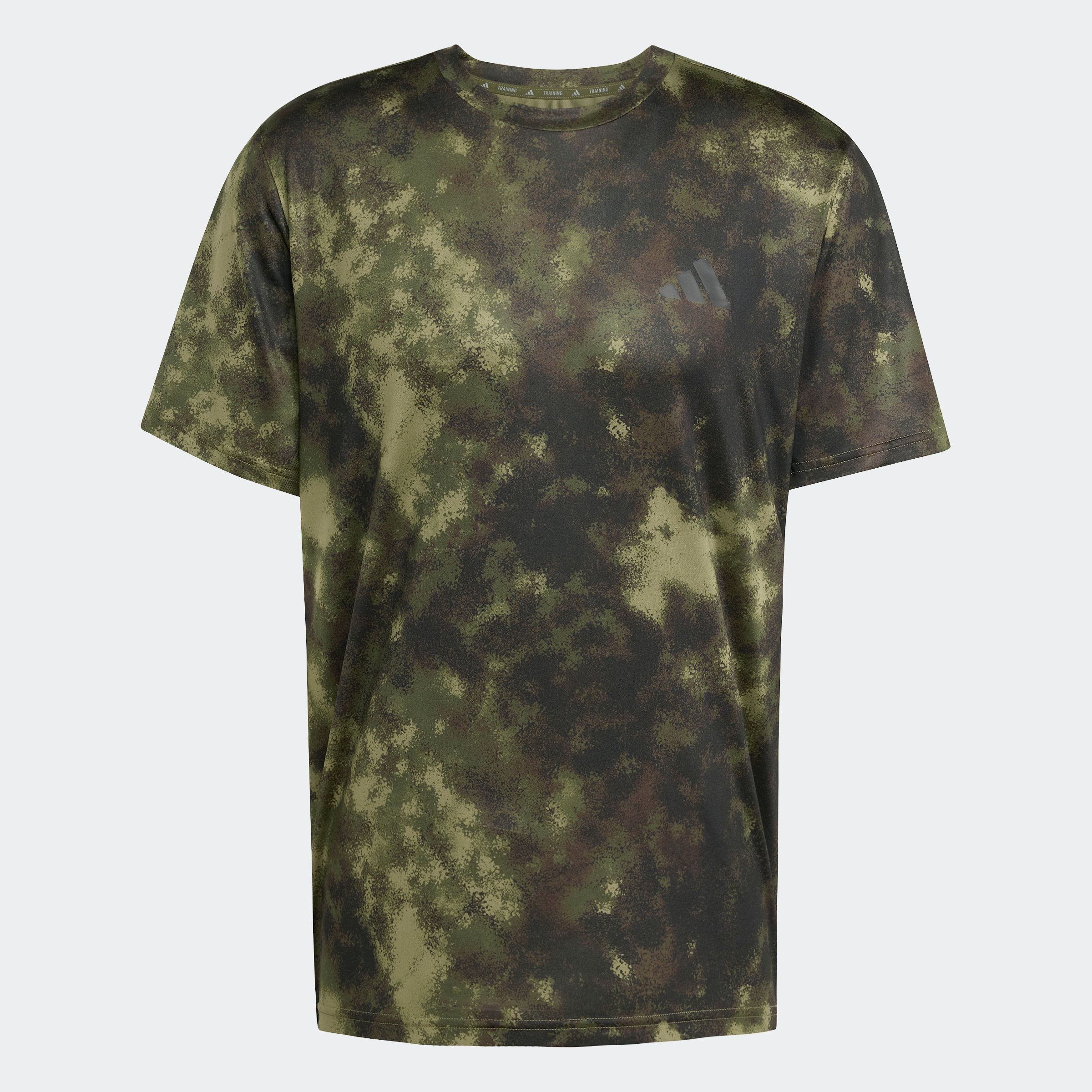 adidas Performance T-Shirt TRAIN ESSENTIALS SEASONAL ALLOVER-PRINT sportlicher Stil, Alloverprint im Camouflage-Look, schnell trocknend
