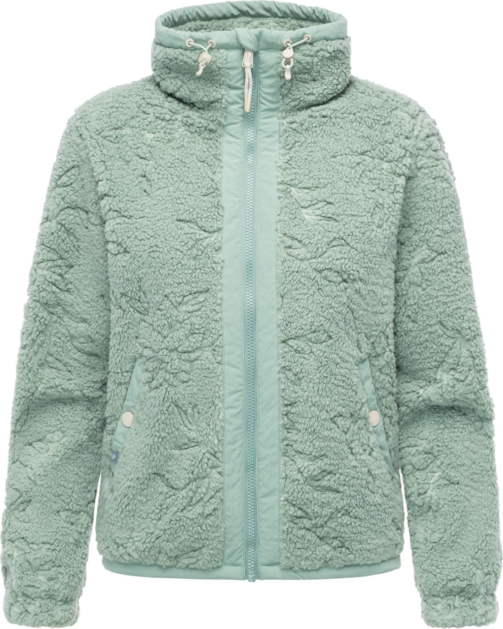 Ragwear Plüschjacke Nordicka II Sportliche Teddy-Fleecejacke mit verstellbarem Kragen