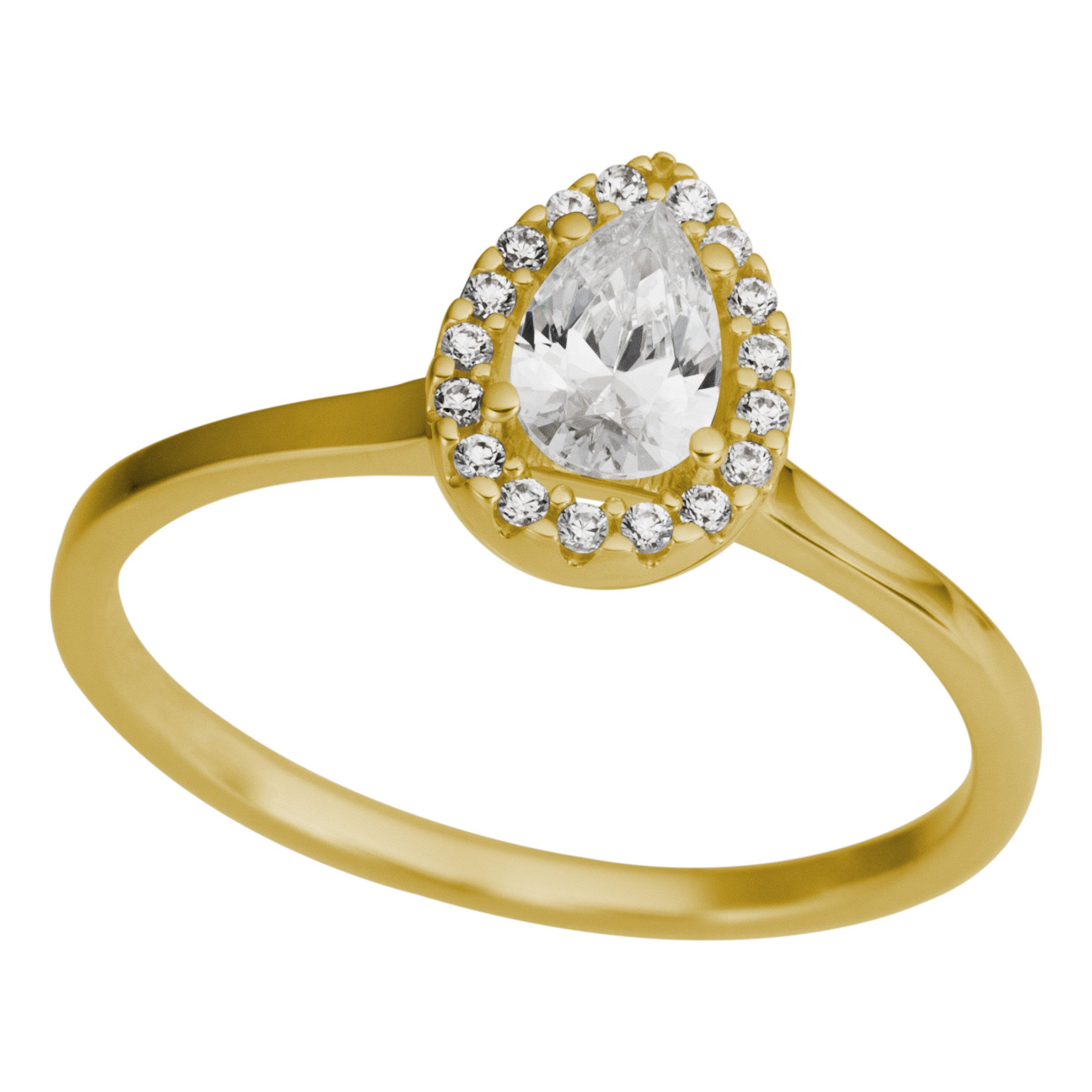 Firetti Fingerring Schmuck Geschenk Gold 333 Damenring Goldring Tropfen, mit Zirkonia (synth)
