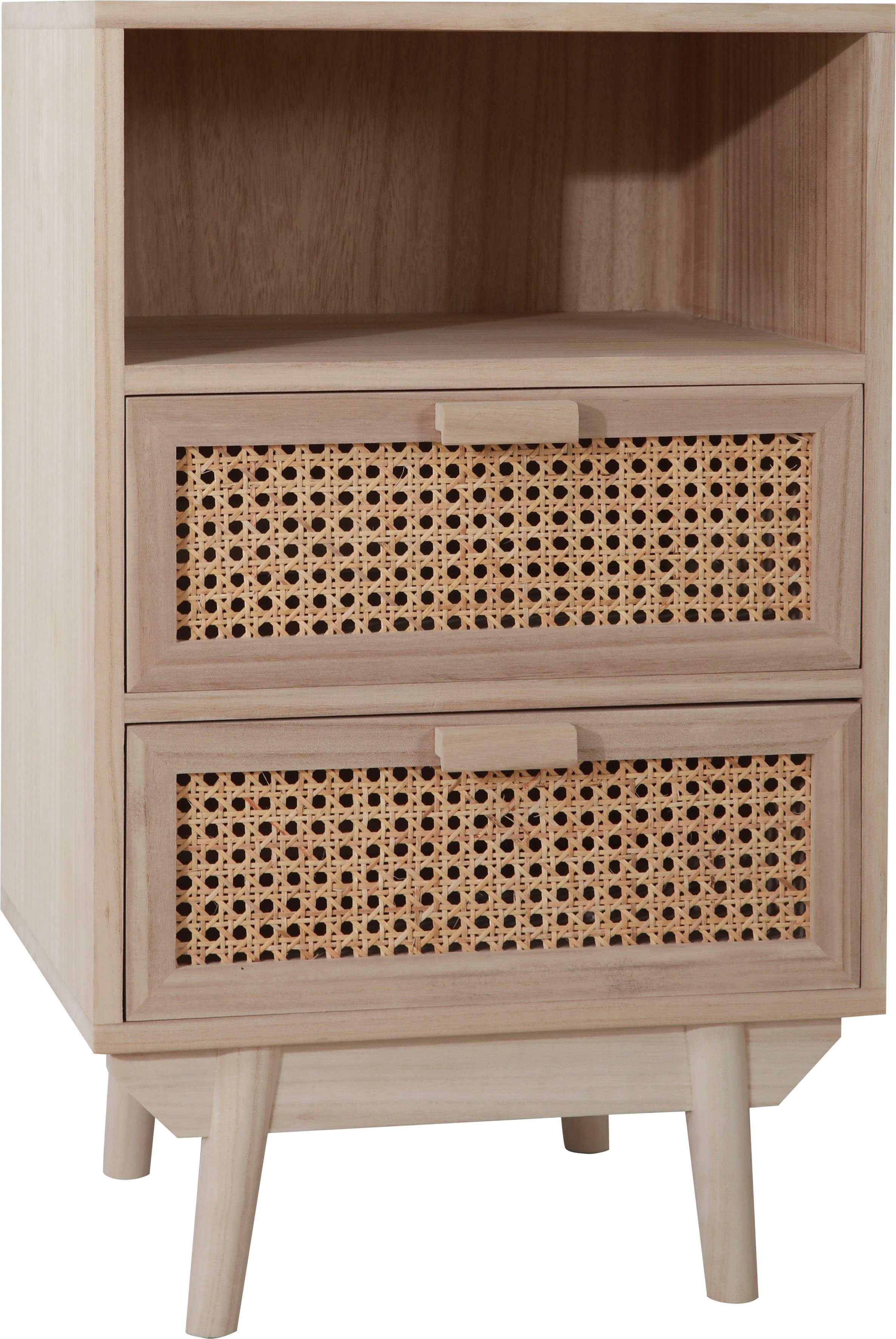 SalesFever Kommode Vejle Design-Sideboard für Stauraum, Charmante Schubladenfronten aus stilvollem Rattangeflecht