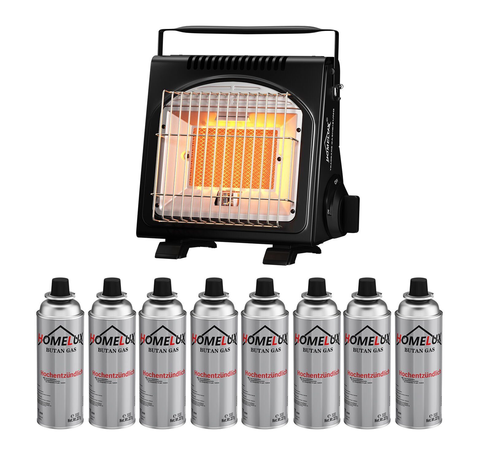 HOMELUX Heizstrahler mit Gaskartuschen, 2 in1 Tragbare Gasheizung für innen günstig online kaufen