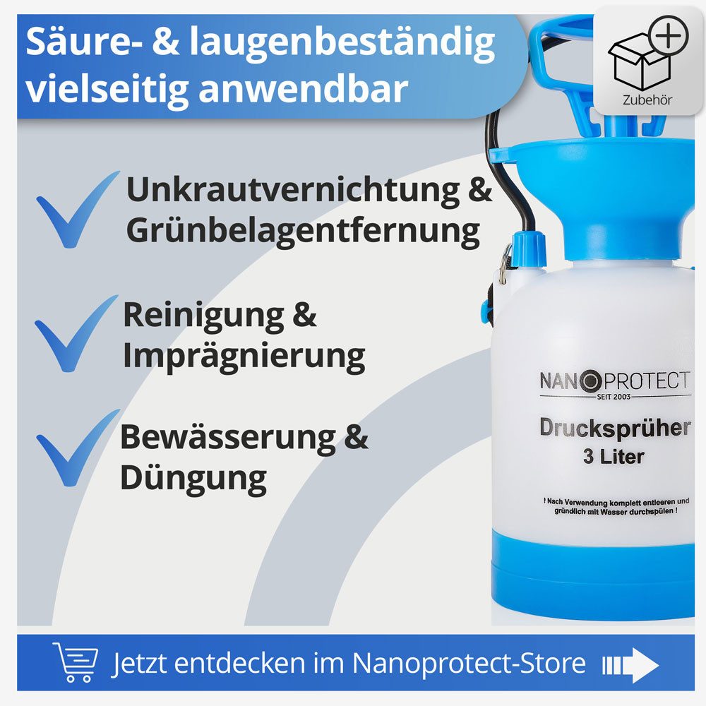 Nanoprotect Drucksprühgerät Drucksprüher - 3 Liter - Pumpsprüher