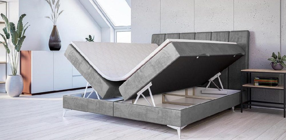Xlmoebel Boxspringbett Elegantes Designer Doppelbett in hochwertiger Polster-Optik (1-St., Bett), Hergestellt in Europa