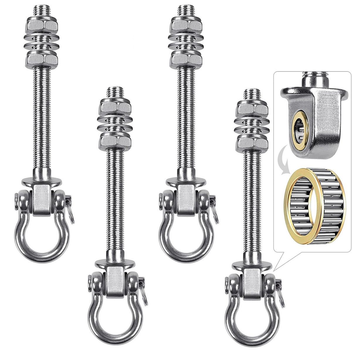 Welikera Deckenhaken 8 Stück DeckenHaken,Boxsack Halterung,Edelstahl 304, (Packung, 4-St., 4-teiliges Set), Tragfähigkeit 680 kg,geeignet für Schaukeln/Sandsäcke/Seile