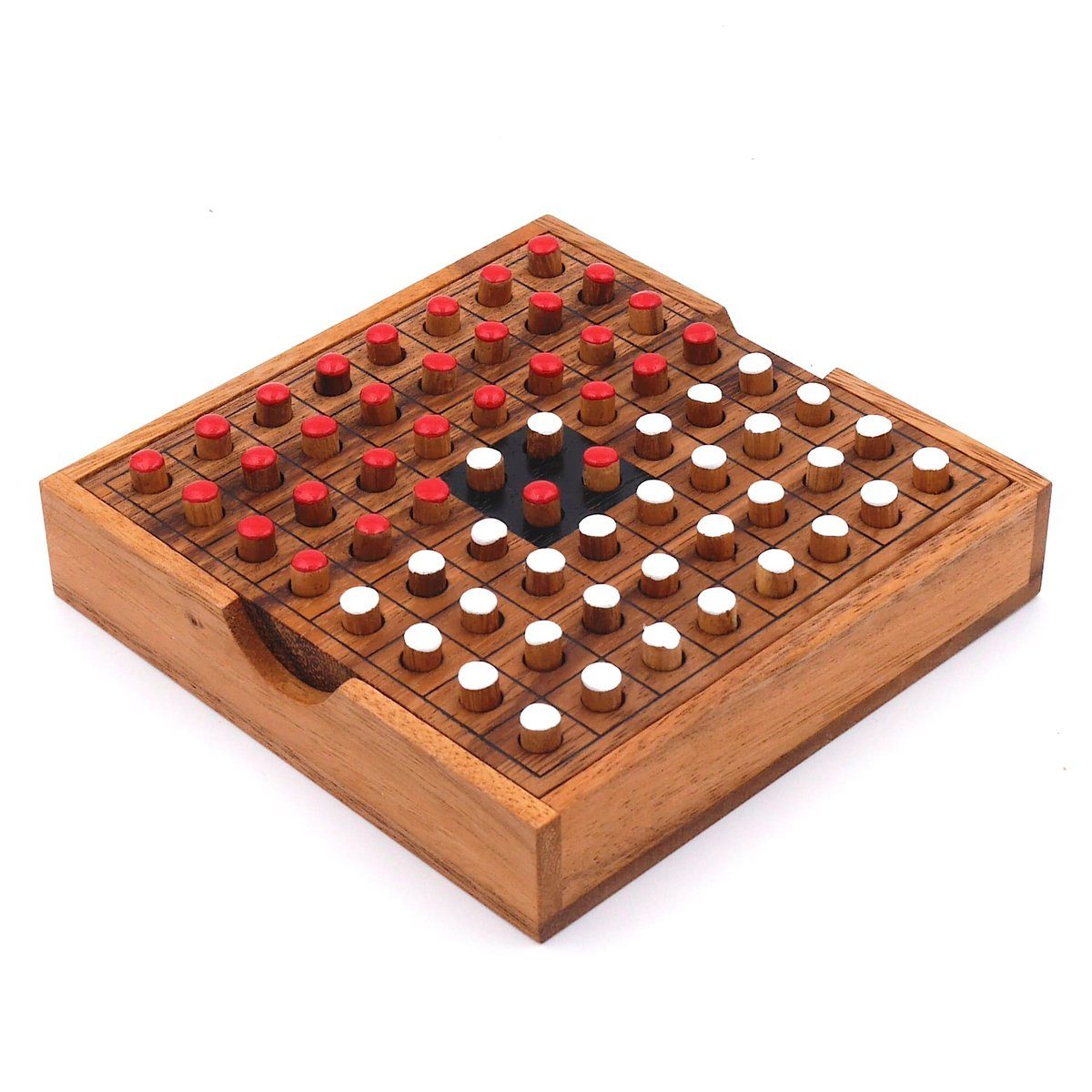 ROMBOL Denkspiele Spiel, Holz, – Strategiespiel Reversi rot/weiß 2 Interessantes edlem Personen für Brettspiel aus Holzspiel