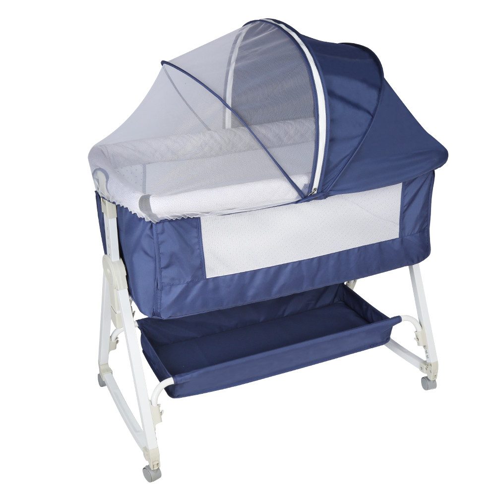 JEOBEST Beistellbett 3 in 1 Babybett & Babywiege & Reisebett, mit Rollen Ki günstig online kaufen