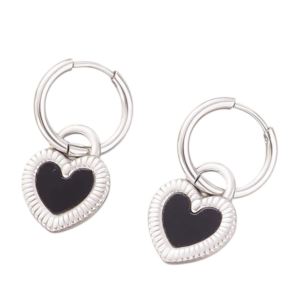 KARMA Herzkette Halskette oder Ohrirnge Herz Edelstahl Silber oder Gold x ( günstig online kaufen