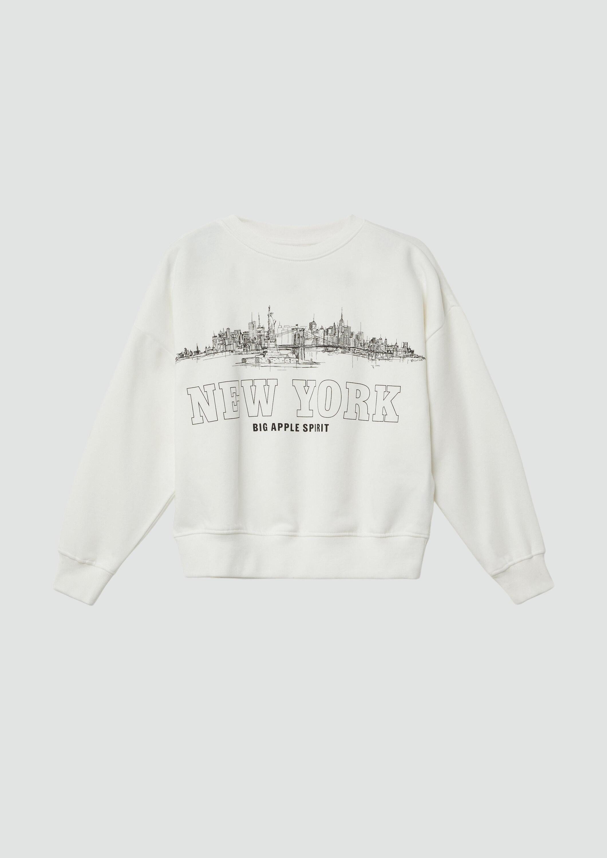 s.Oliver Sweatshirt Sweatshirt Oversize Sweatshirt mit großem Frontprint und kuscheliger Innenseite