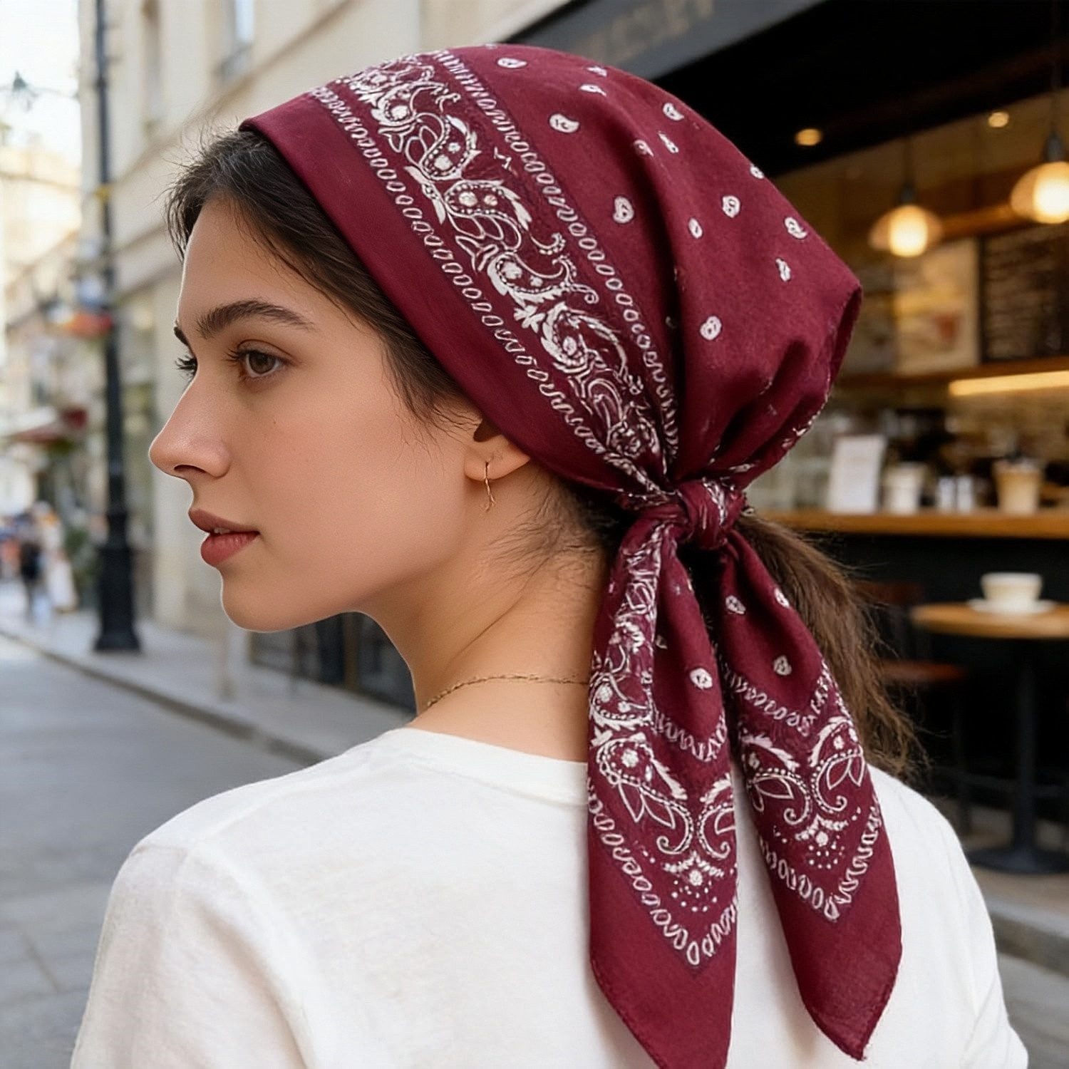 FOUORTUNATE-BEE Seidentuch 4 Paisley-Bandanas – Halstuch & Kopftuch für Damen und Herren, (4-St), 4er-Set Paisley-Bandanas für Festival, Western & Alltag – Bild 4 von 5