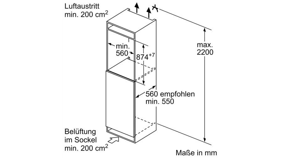NEFF Einbaukühlschrank N 50 KI1212FE0, breit cm 87,4 cm hoch, 54,1