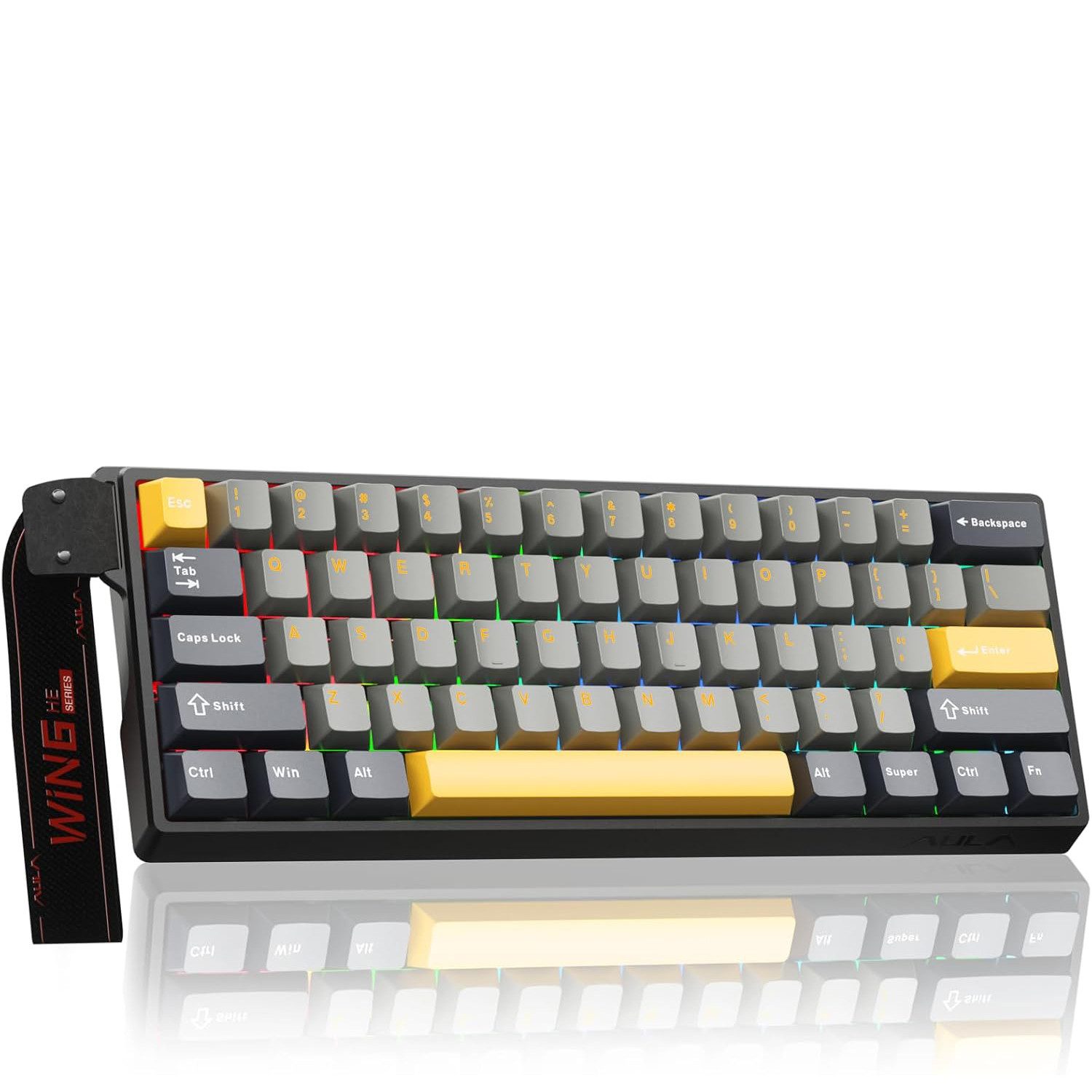 nsihing AULA WIN60 HE MAX Magnet Tastatur, Rapid Trigger, Hot Swap, 8K Hz Gaming-Tastatur (Hall-Effect-Magnetschalter; Rapid Trigger; 8.000 Hz Polling-Rate)