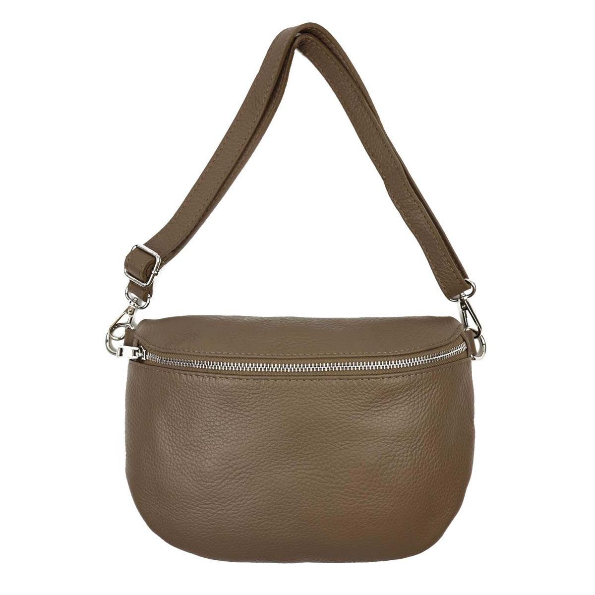 ITALYSHOP24 Bauchtasche Damen Leder Gürteltasche Hüfttasche CrossBody Handytasche, als Schultertasche, CrossOver, Umhängetasche tragbar