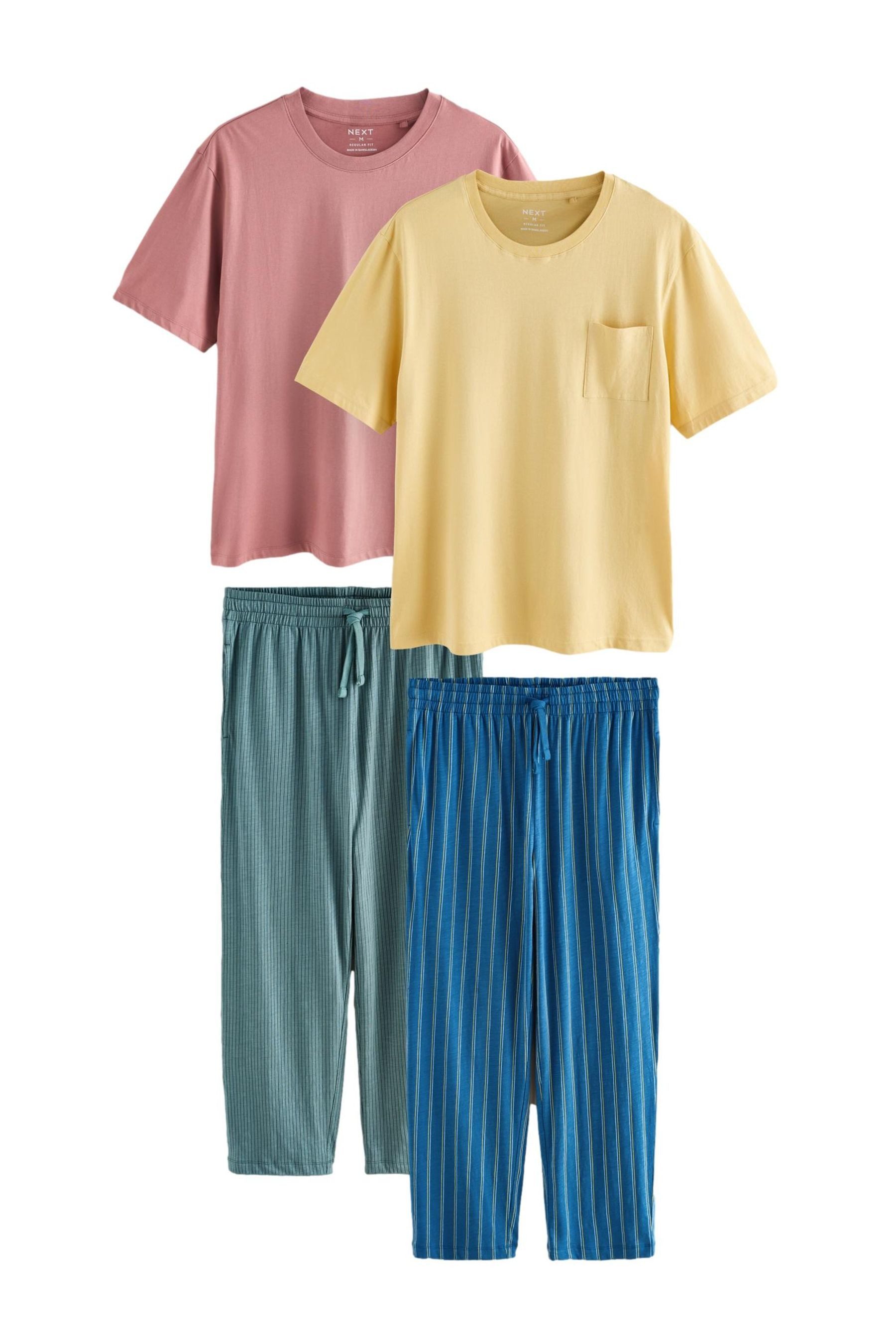 Pyjama Kurzärmeliger Schlafanzug mit Streifen, 2er-Pack