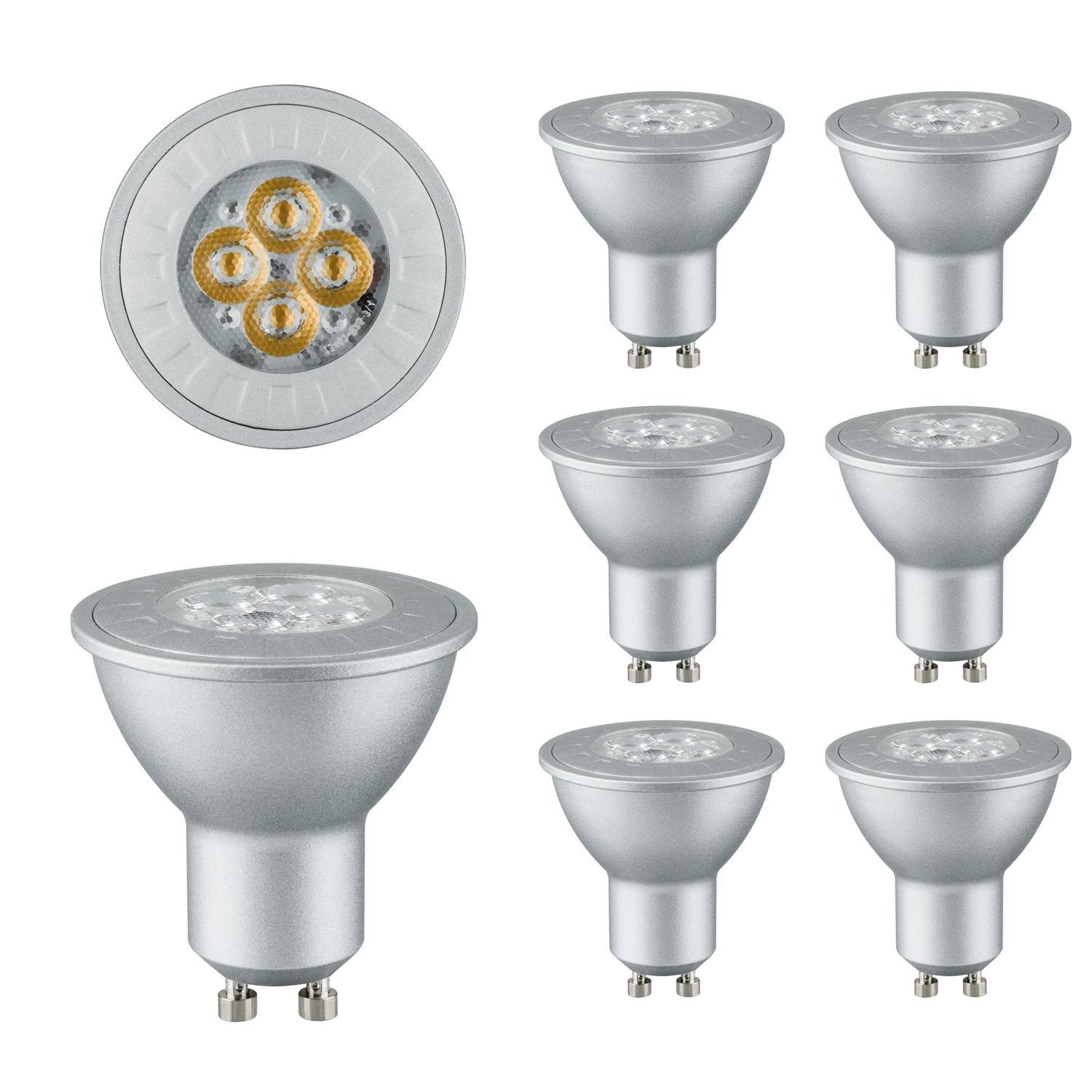 Paulmann LED-Leuchtmittel 6er-Set HV 2700K, 230V GU10 3,5W LED 2700K 3,5W 230V Reflektor HV GU10 6er-Set Reflektor LED