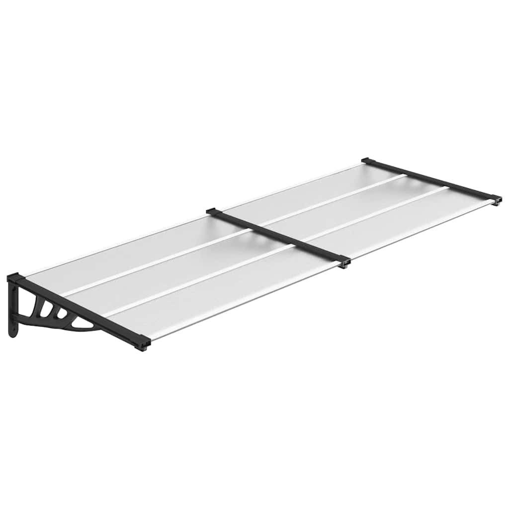 vidaXL Markise Türvordach Schwarz und Transparent 239x90 cm Polycarbonat (1-St)