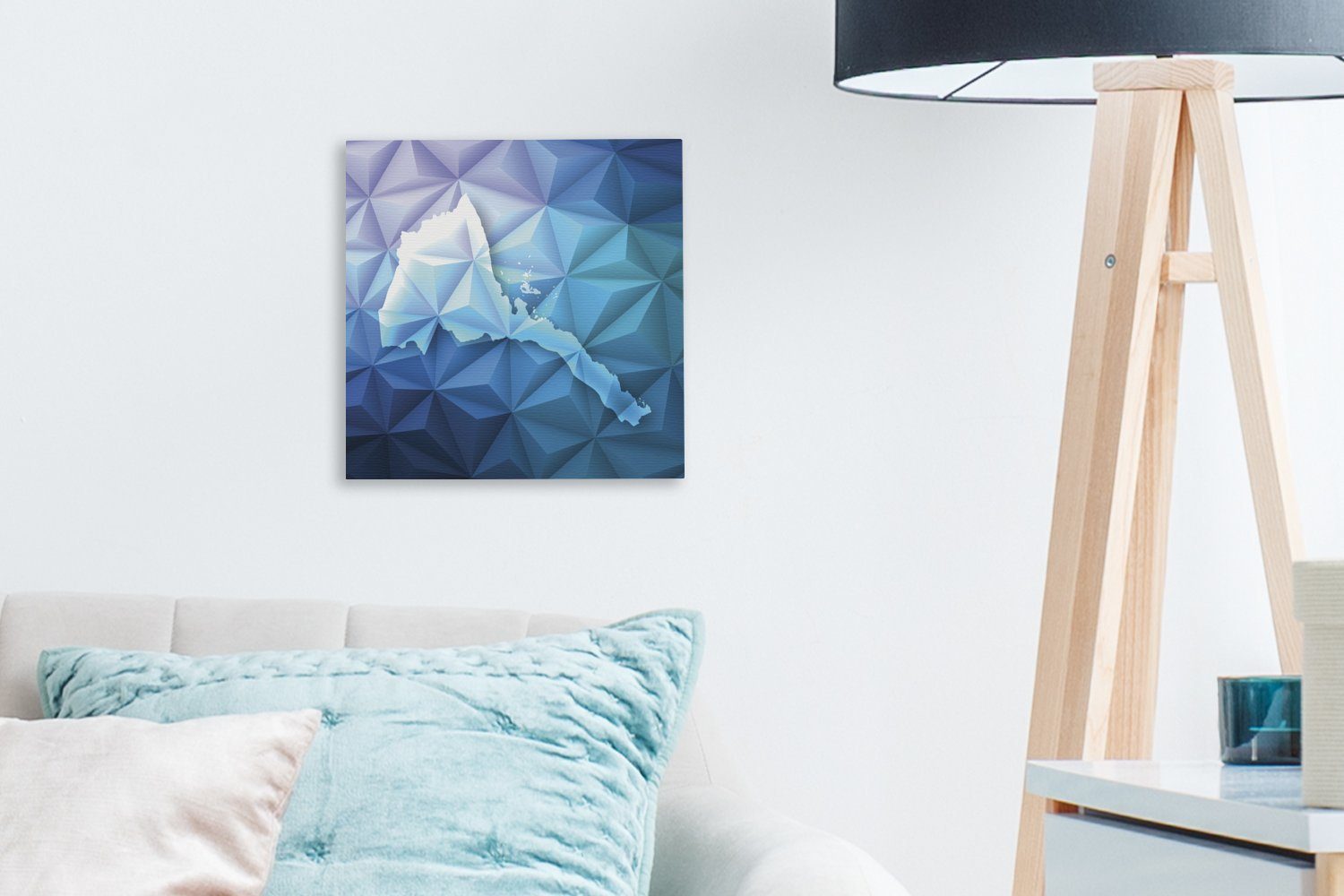 Bilder geometrischen St), auf modernen Hintergrund, Wohnzimmer einem OneMillionCanvasses® Leinwandbild Schlafzimmer Eritrea Illustration für Leinwand (1