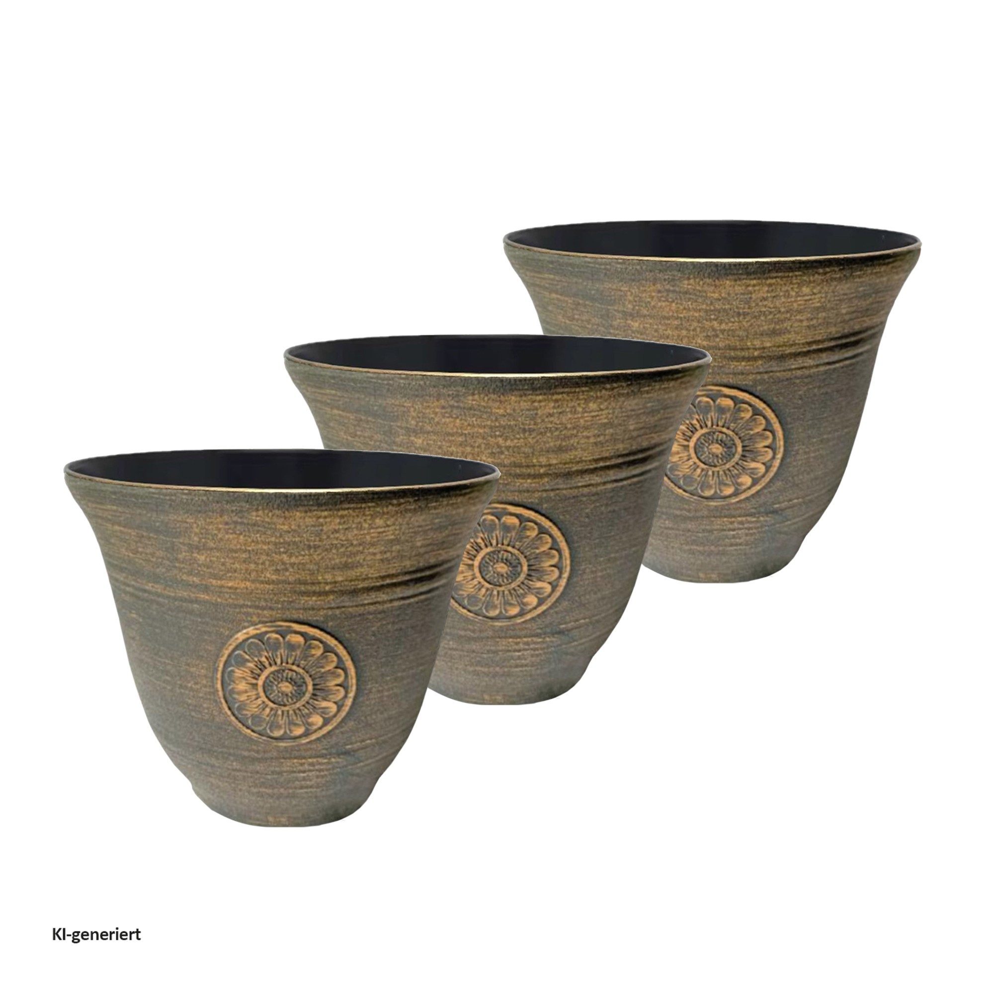 HTI-Living Blumentopf Nessa Sonne 3er-Set (Set, 3 St., 3 Übertöpfe), Übertopf Kunststoff