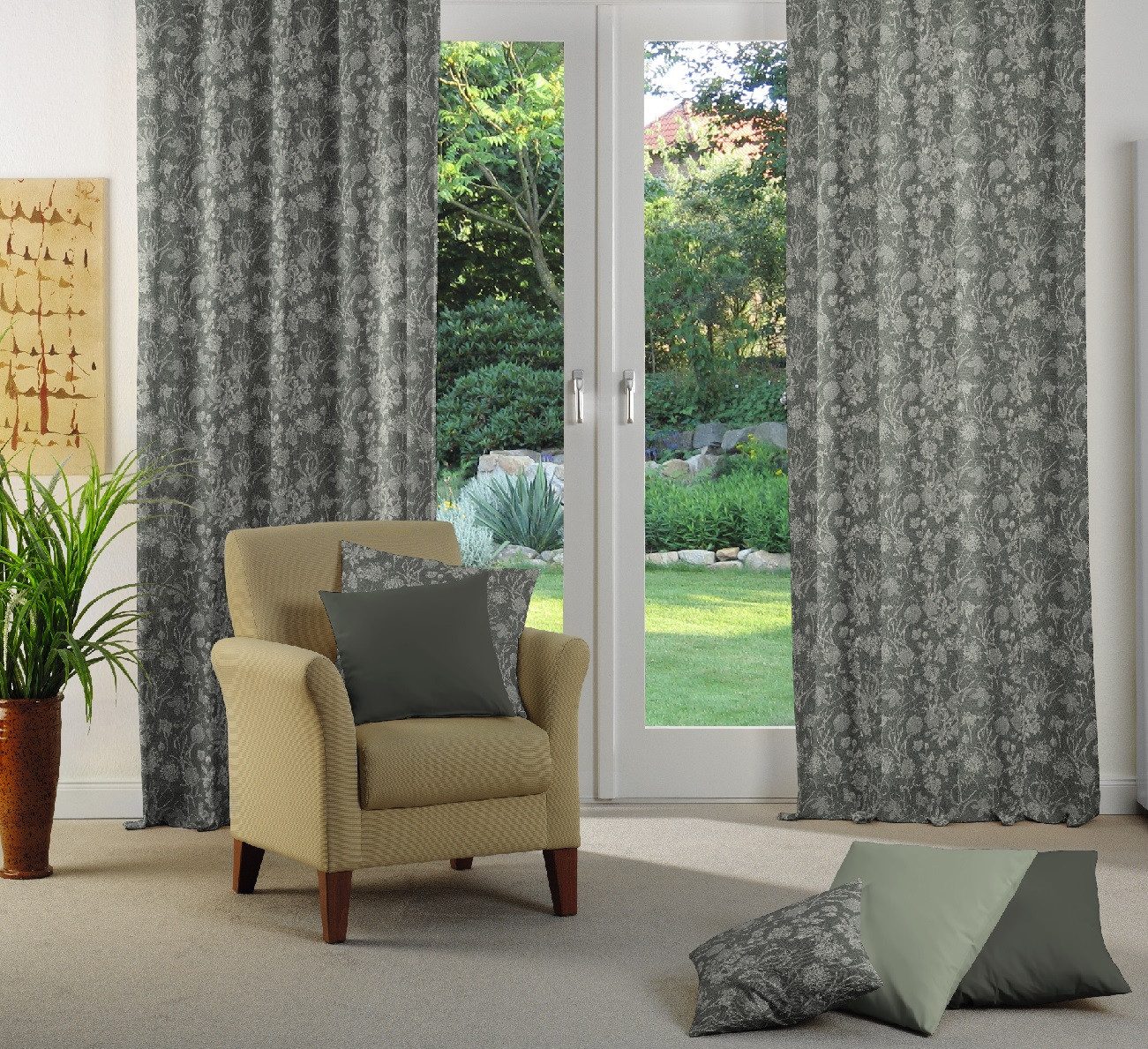 Adam Vorhang Flower Cuveé, Kräuselband (1 günstig online kaufen