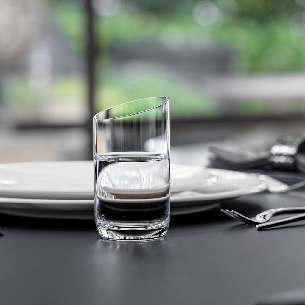 Villeroy & Boch Gläser-Set NewMoon Wasserglas-Set, 225 ml, 4-teilig, 4-tlg., Glas, Kristallglas, 4 Stck, spülmaschinenfest