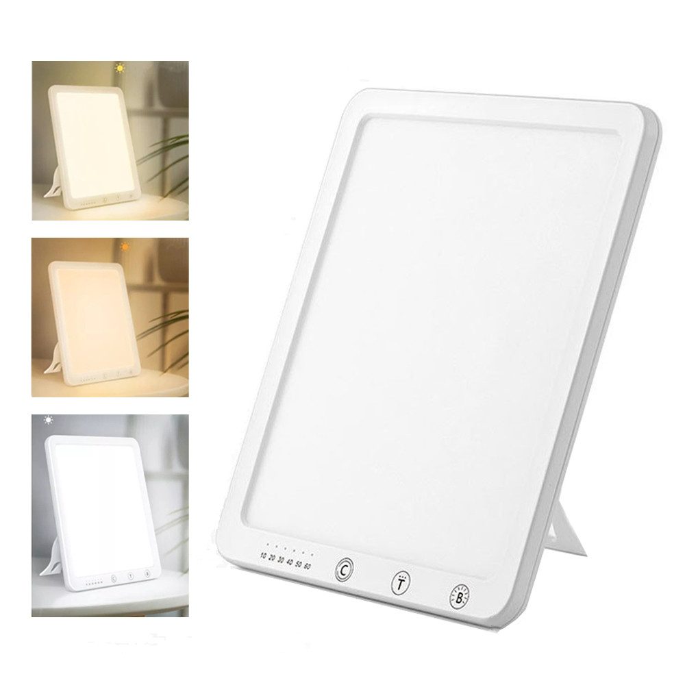 PRIISF Lichttherapiegerät 10000 LUX SAD LED Tageslichtlampe LED Lichttherapielampe Lichtdusche, Vollspektrum UV-Frei Dimmer Lichttherapie, Medizinprodukt gegen Winterdepressionen, Zur Anwendung bei Lichtmangelerscheinungen und gedrückter Stimmung