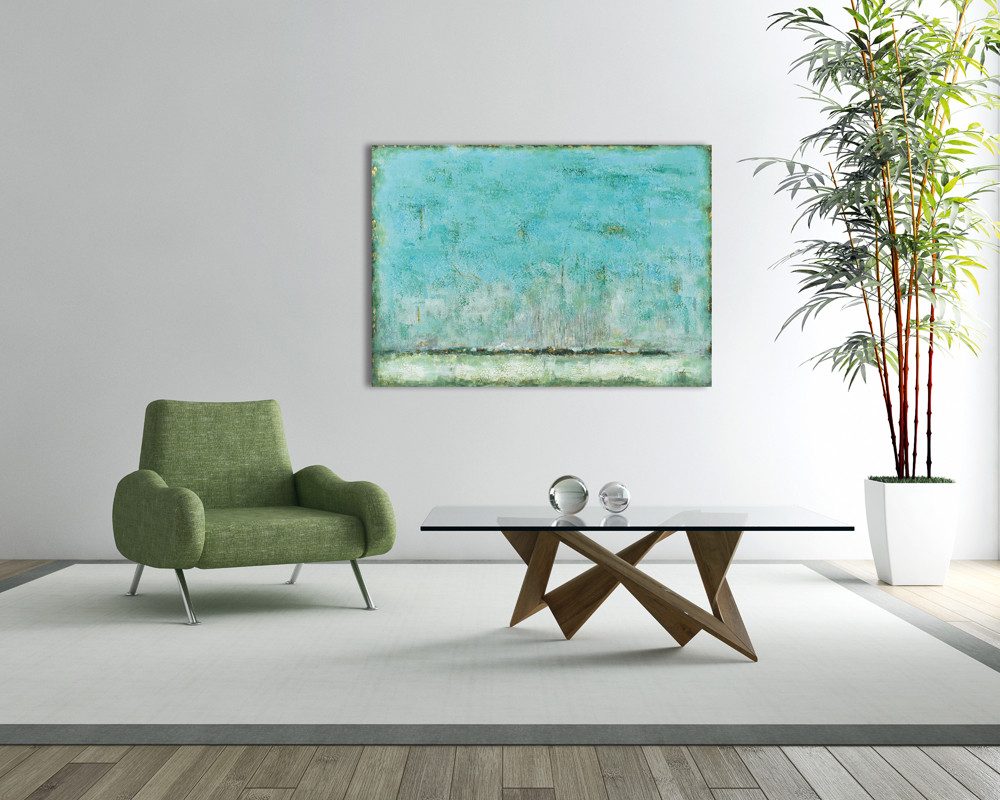 ArtUniverse Gemälde Harmonie in Türkis 100x140 cm, Abstrakt