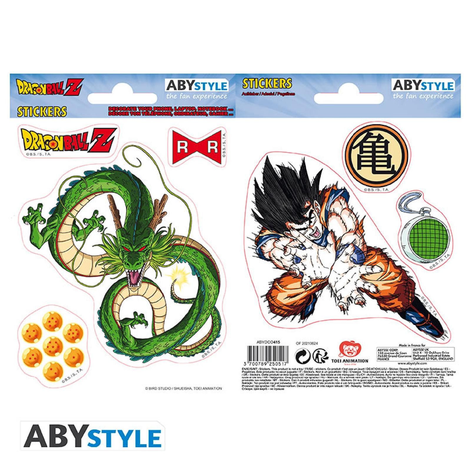 ABYstyle Sticker DRAGON BALL - Stickers - 16x11cm/ 2 sheets - DBZ/ Shenron