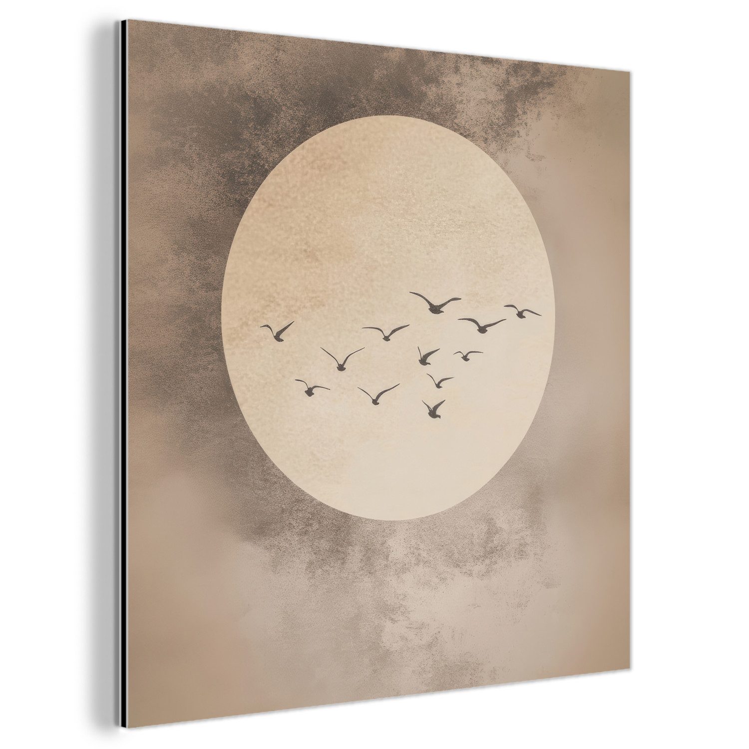 MuchoWow Metallbild Vogel - Beige - günstig online kaufen