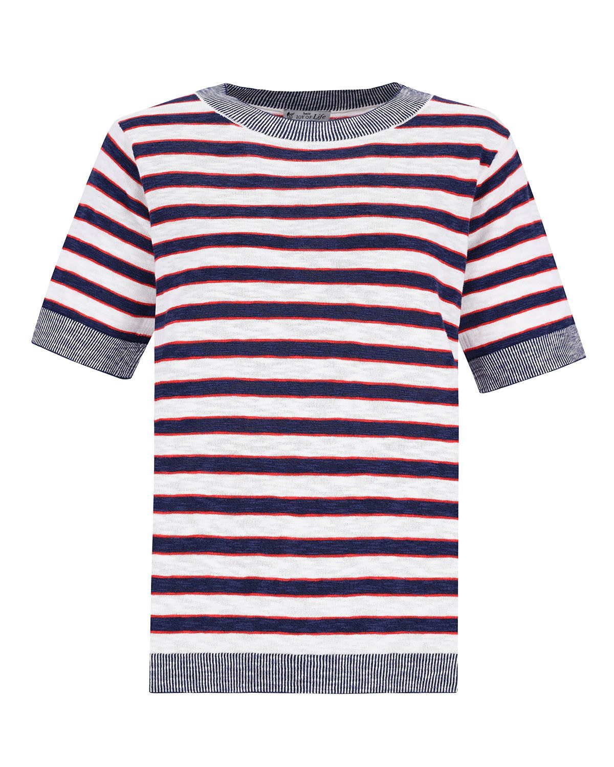 Hajo Rundhalspullover Pullover 1/2 Arm Ringel
