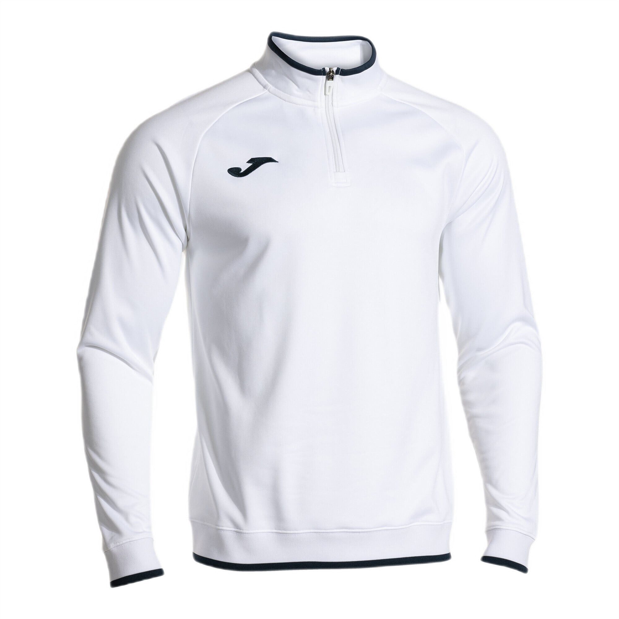 Joma Sweatshirt Pullover Combi Premium (Half-Zip, Stehkragen) weiss/navyblau Herren