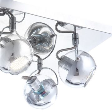 etc-shop LED Deckenspot, Leuchtmittel inklusive, Warmweiß, LED Decken Lampe Wohn Zimmer Beleuchtung Chrom Strahler