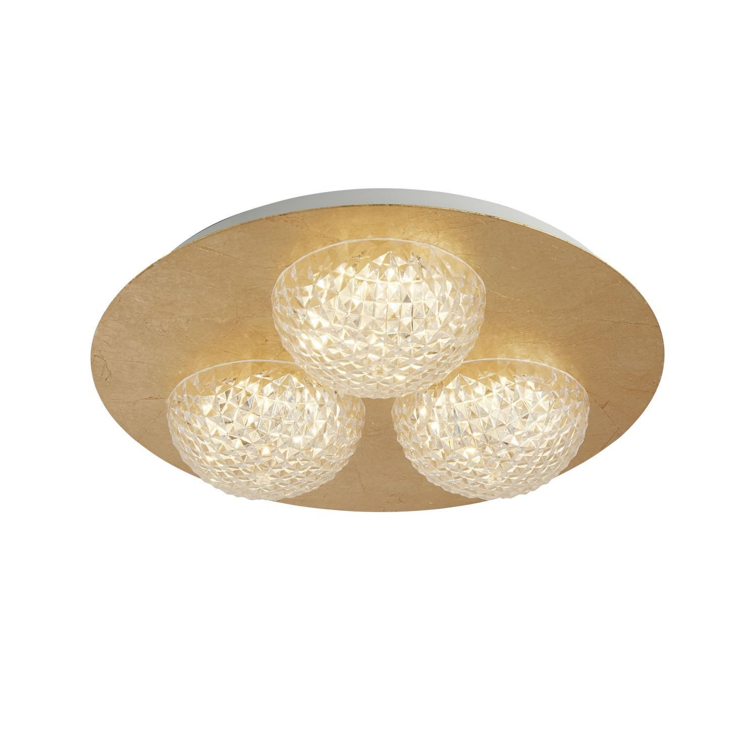 Licht-Erlebnisse Einbauleuchte CLARENET, LED fest integriert, Warmweiß, LED Metall 35 cm breit in Gold rund warmweiß 3000 K 1730 lm Modern