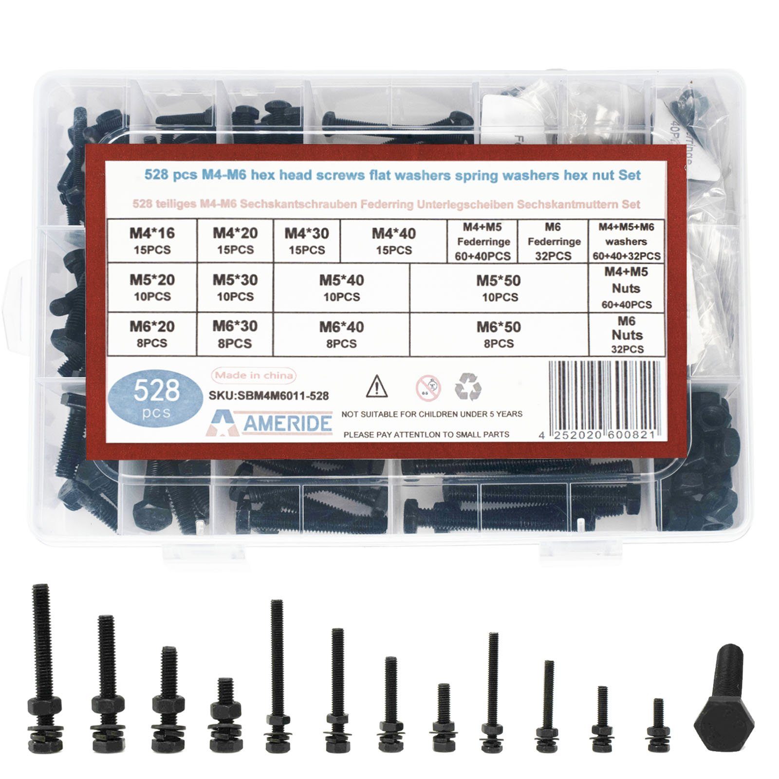 Natsen Винты-Set, (528 St), Maschinenschrauben