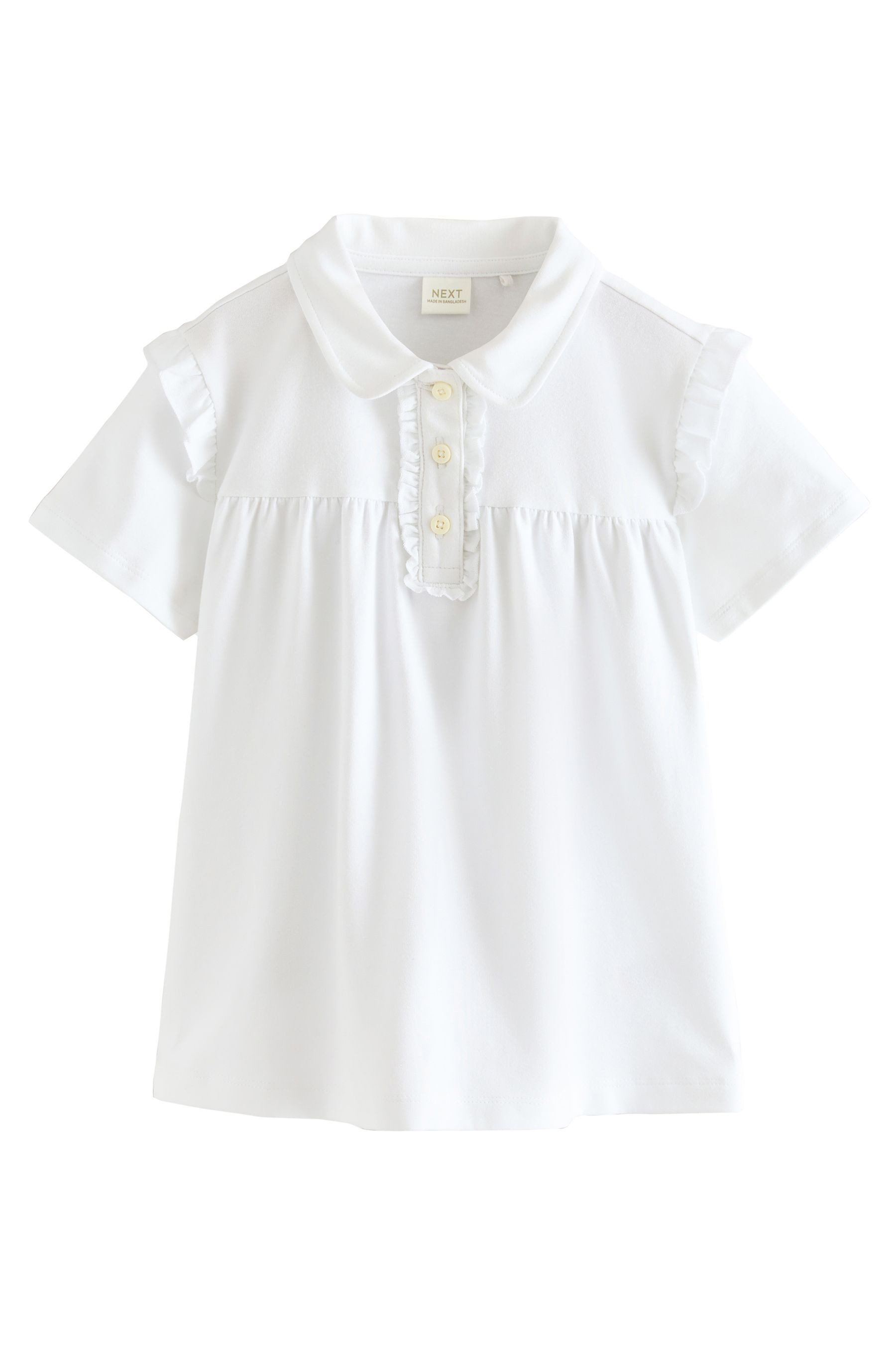Poloshirt Polo-Oberteile mit gerüschter Schulter, 2er-Pack
