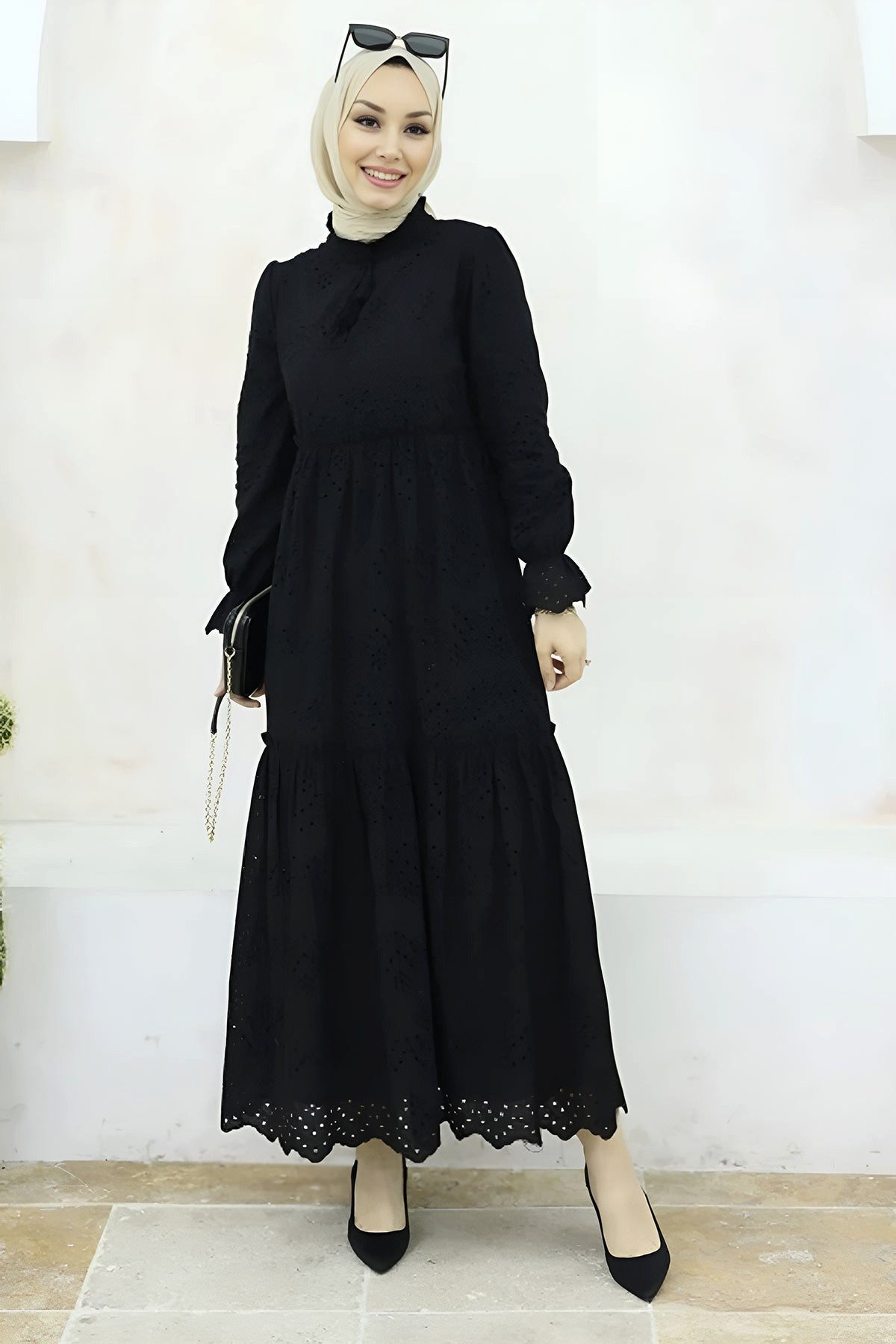 Modabout Maxikleid Langes Kleider Abaya Hijab Kleid Damen - NELB0007D4655SYH (1-tlg)