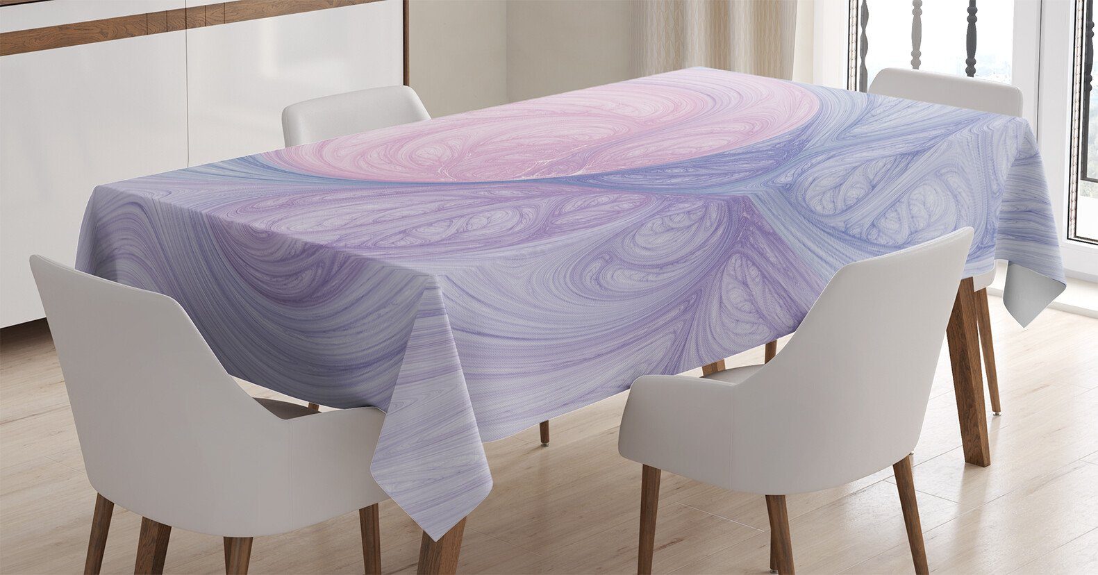 Waschbar den Tischdecke Bereich Für Abakuhaus Klare geeignet Lila Außen Farben, Farbfest Fraktalformen Abstrakte