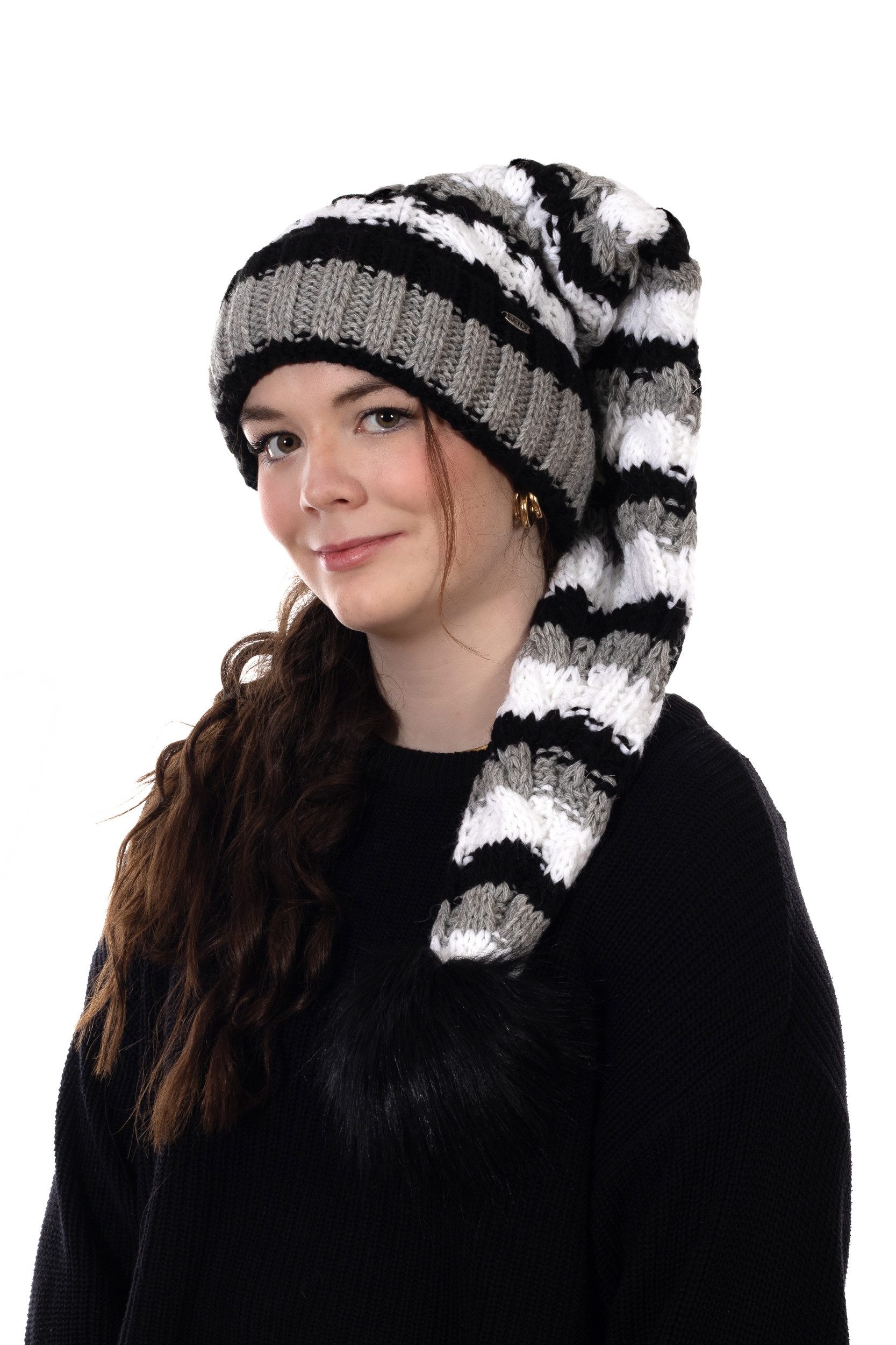 BIRENDY Strickmütze Birendy Beanie A113 Mütze Zipfelmütze Pudelmütze Wintermütze