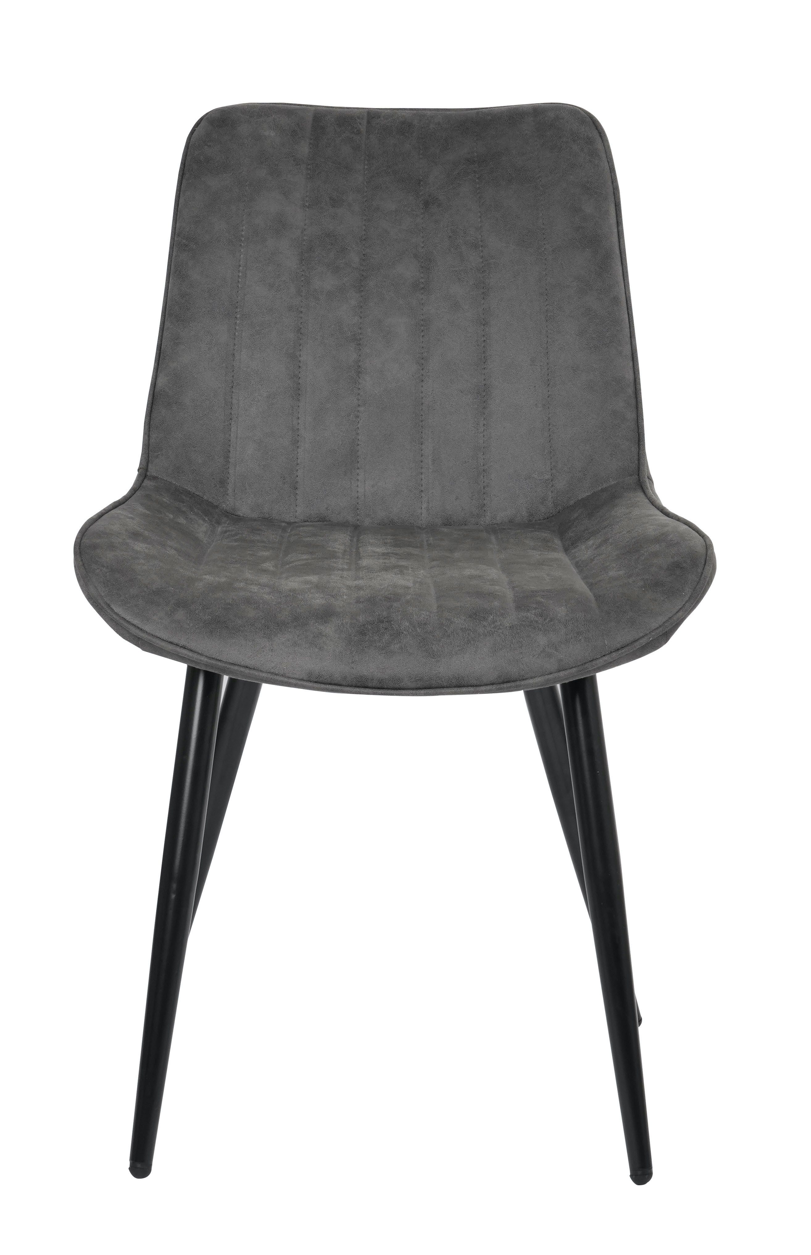 YOZI Esszimmerstuhl Esszimmerstuhl 6er Set Kunstleder Metallbeine gepolstert grau (6 St), 6er Set – Bild 4 von 5
