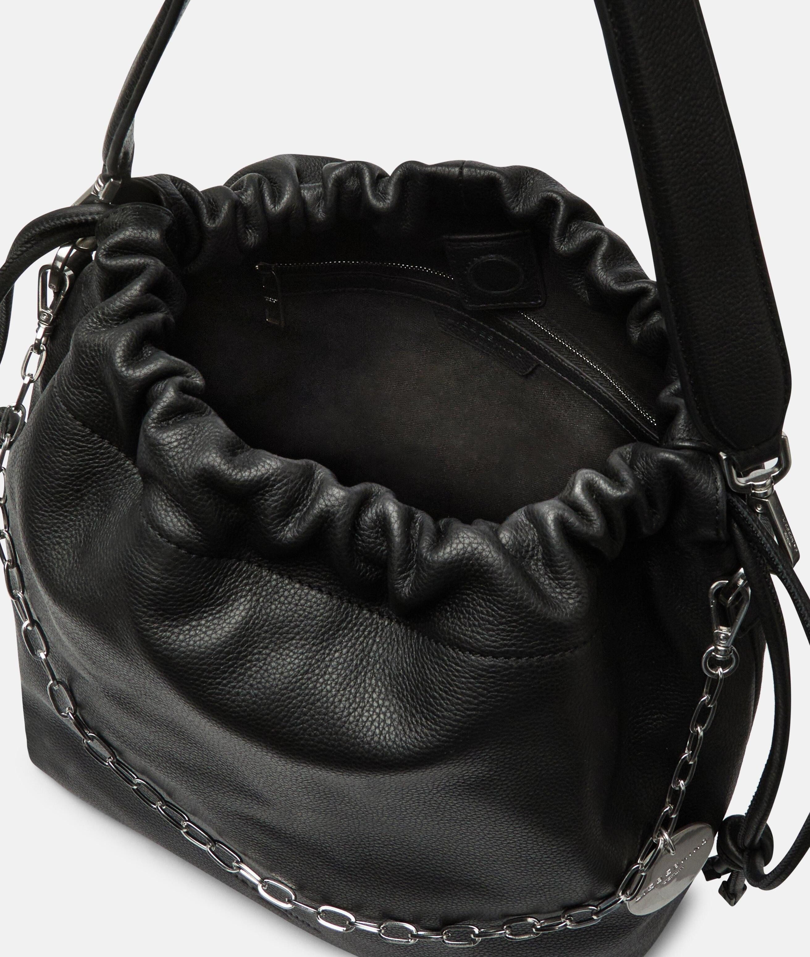 Liebeskind Berlin Schultertasche Lya II Hobo M, Geräumige Beuteltasche aus Rindsleder