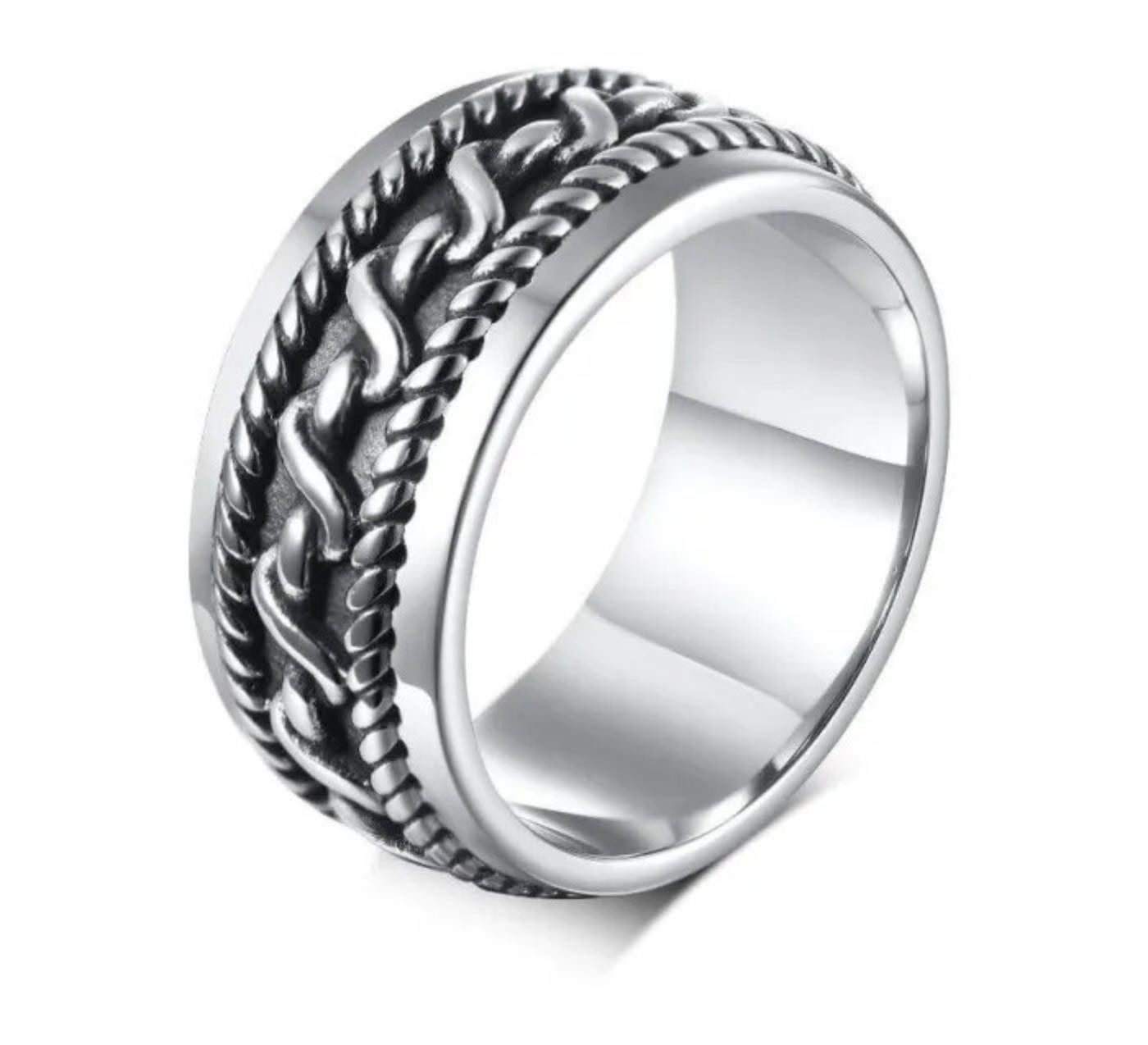 Fingerring Ring Herren Edelstahl Tribal